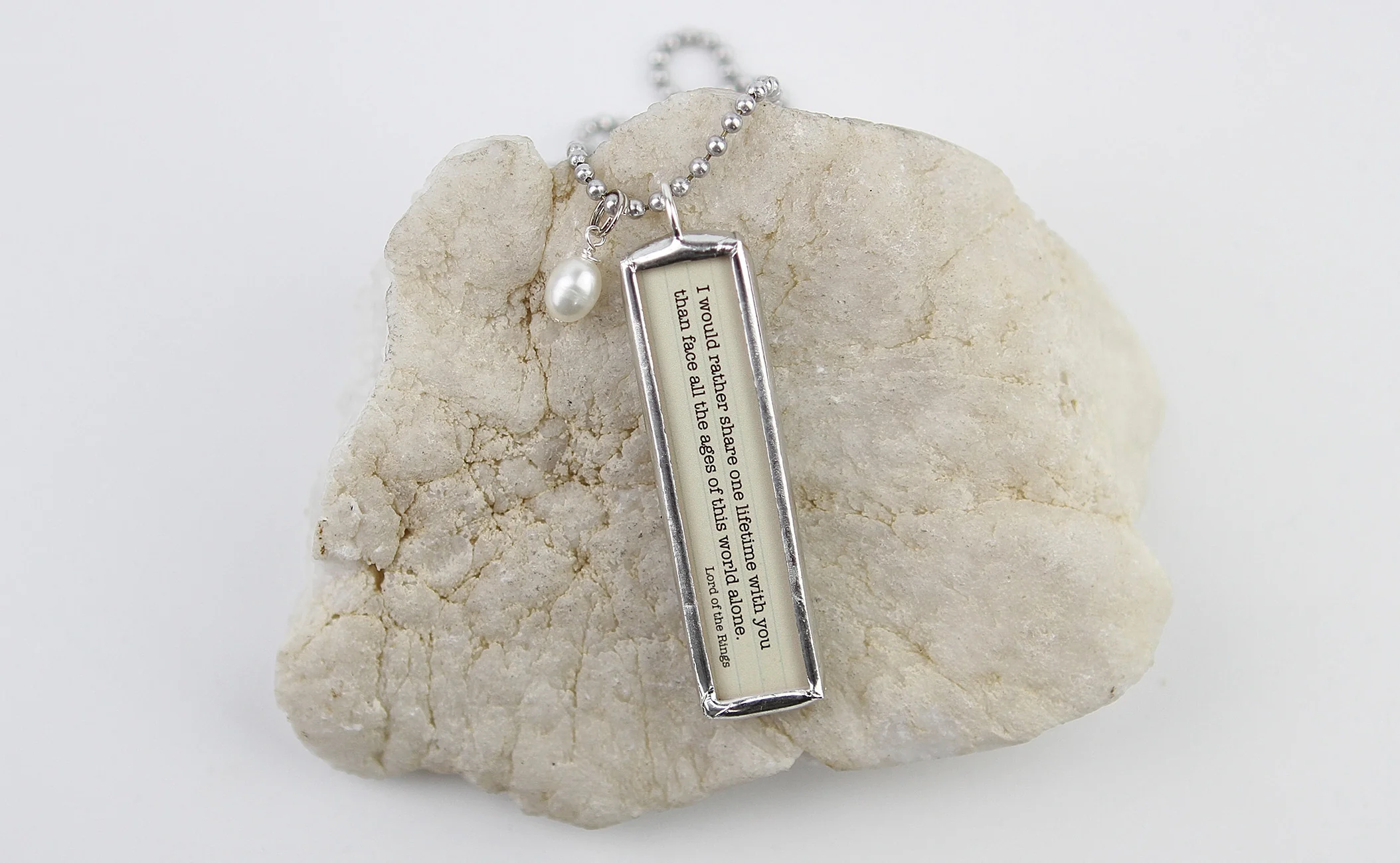 Share One Lifetime Lord of the Rings Literary Book Soldered Art Jewelry Charm or Necklace - Image 2