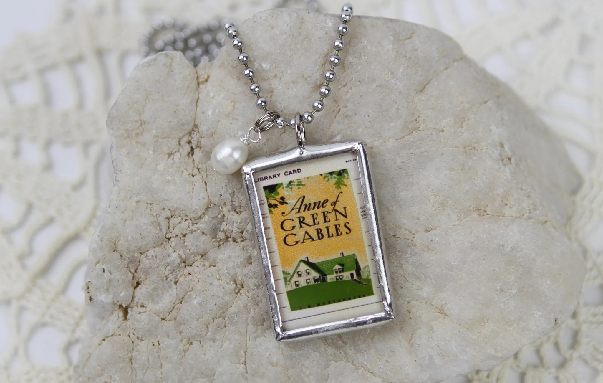 Anne Of Green Gables Book Cover Quote Soldered Art Jewelry Charm or Necklace - Image 2