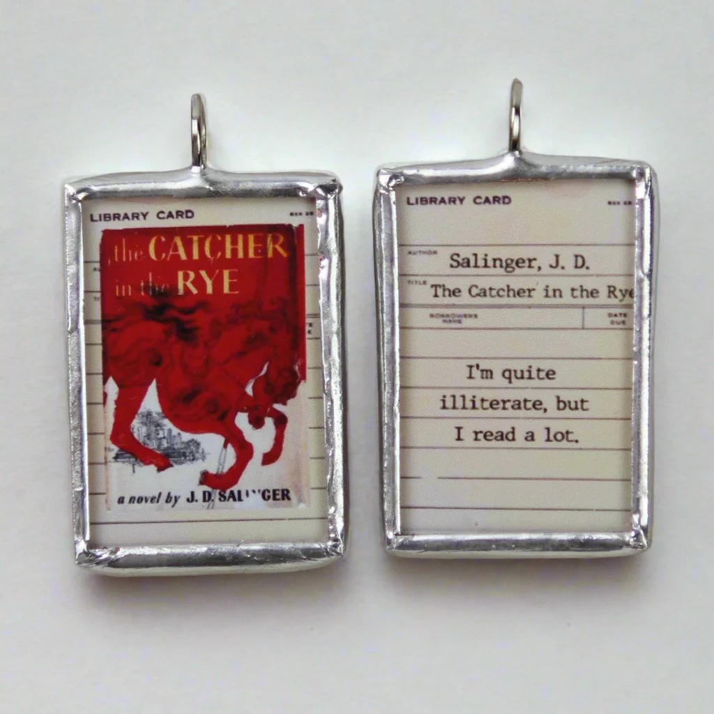 Catcher In The Rye Book Cover Quote Soldered Art Jewelry Charm or Necklace