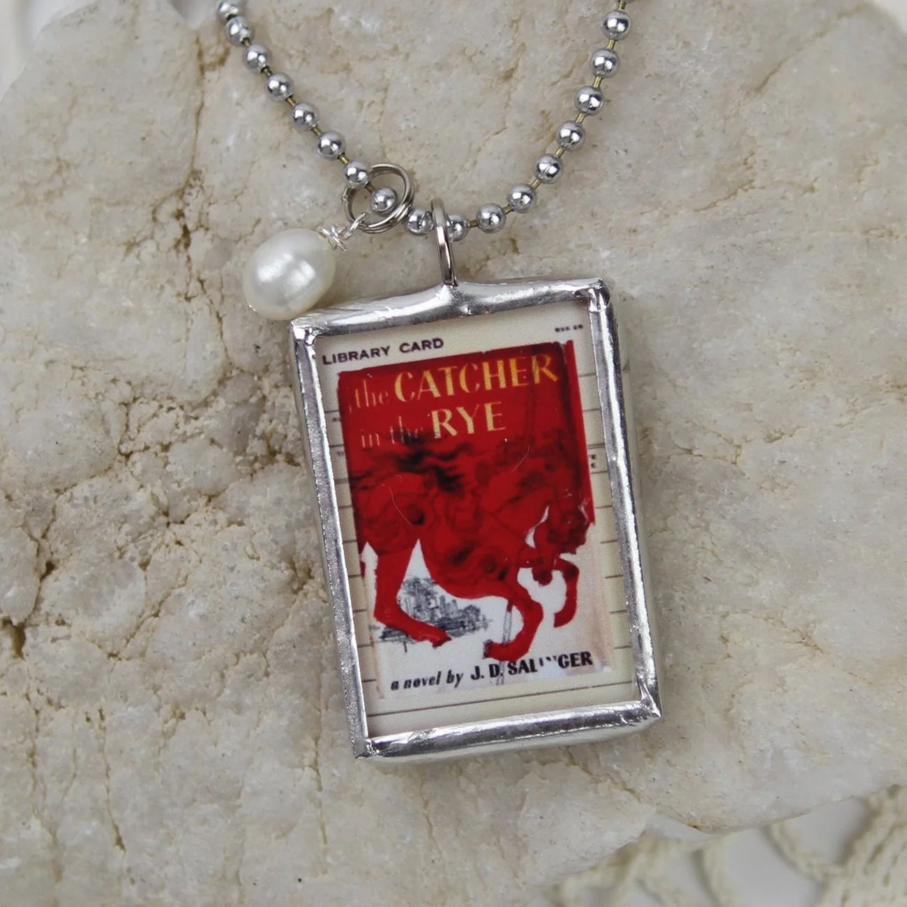 Catcher In The Rye Book Cover Quote Soldered Art Jewelry Charm or Necklace - Image 2