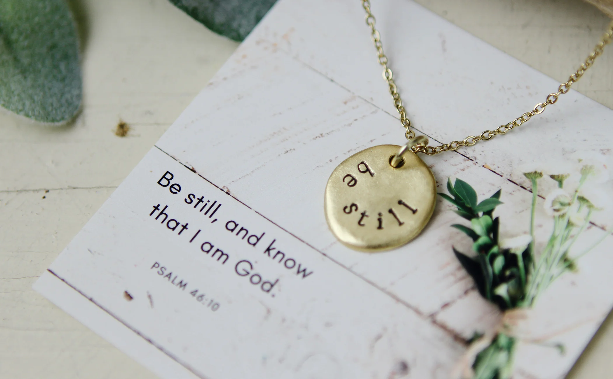 Be Still Hand Stamped Scripture Necklace - Image 5