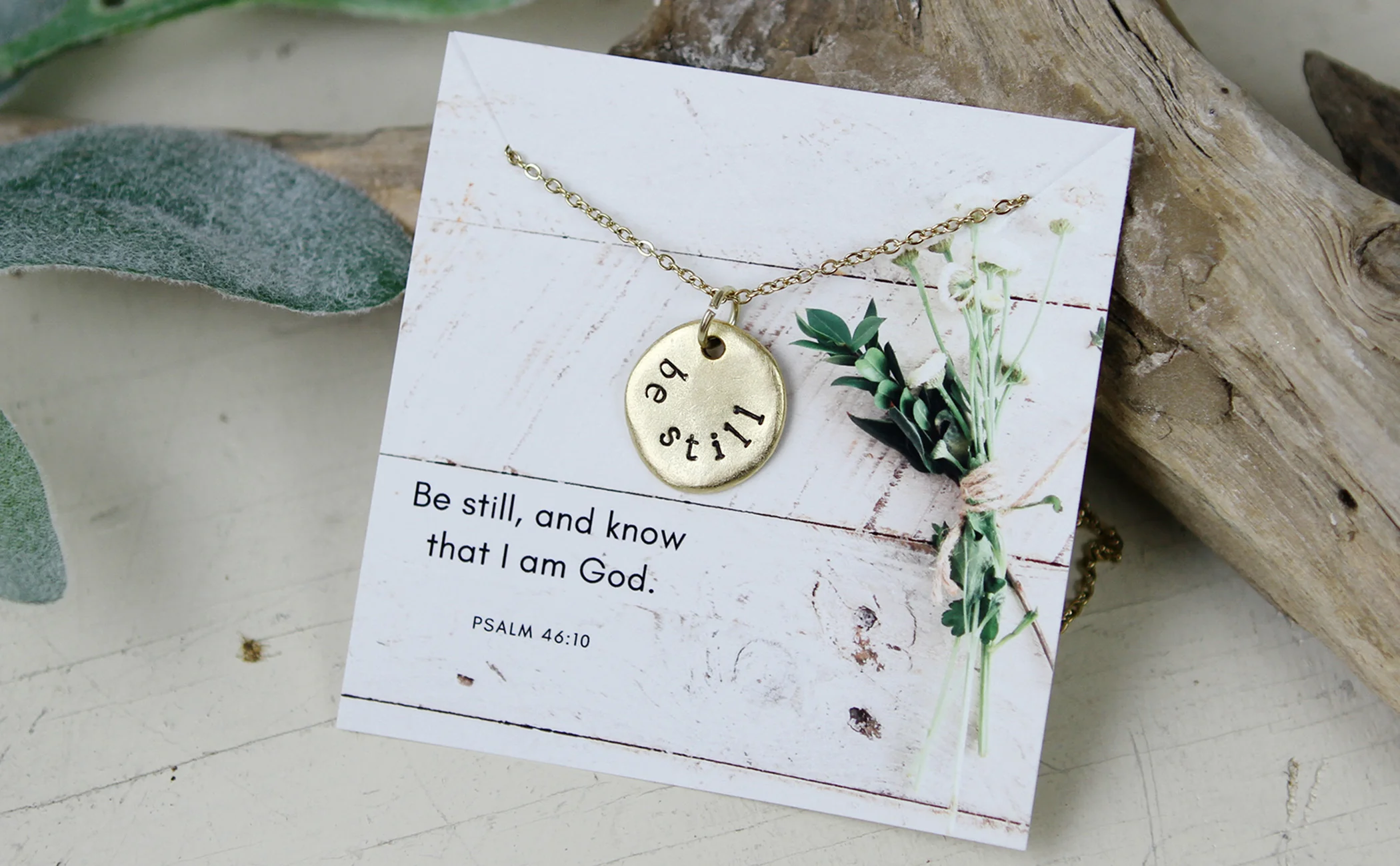Be Still Hand Stamped Scripture Necklace - Image 6