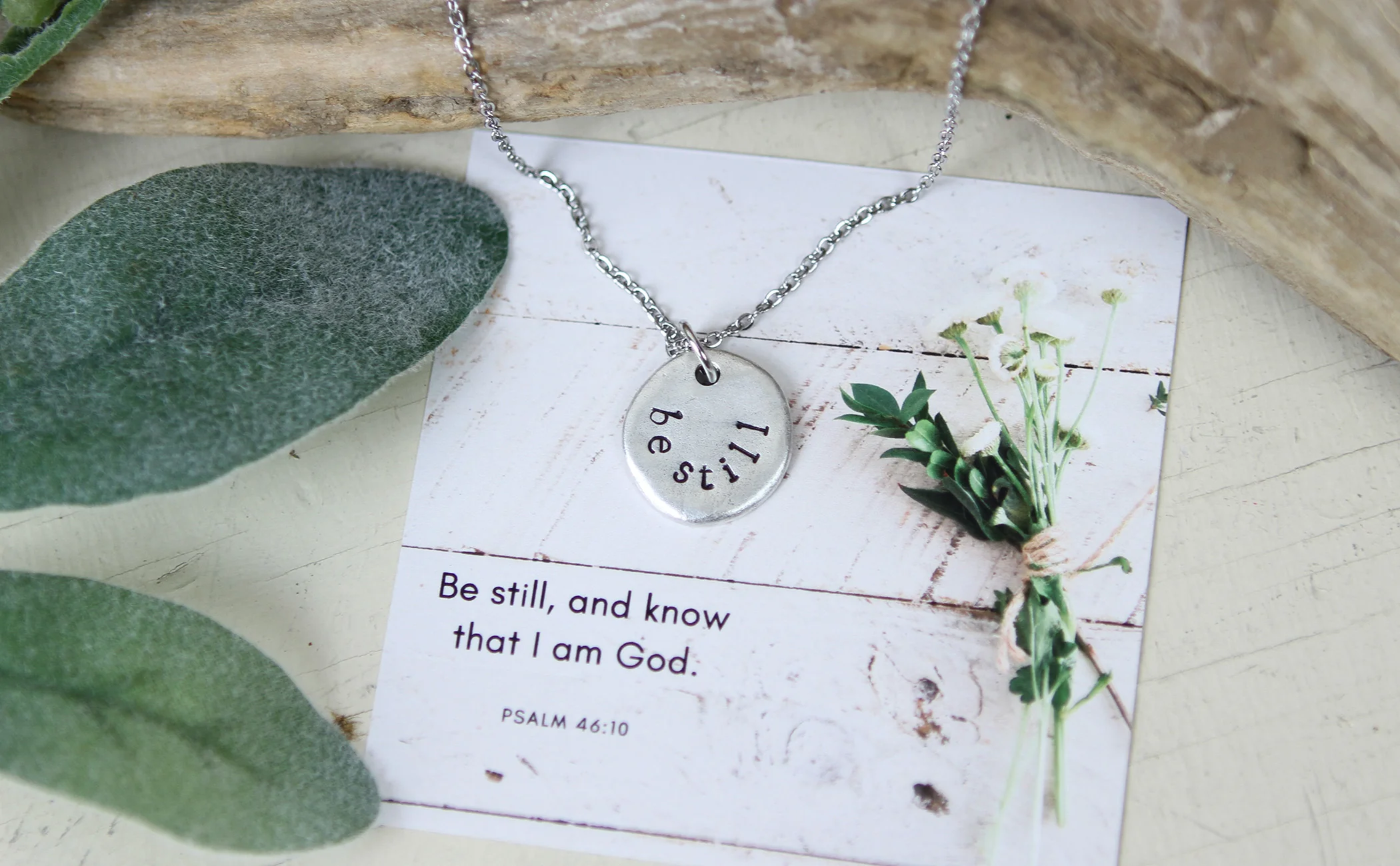 Be Still Hand Stamped Scripture Necklace - Image 7