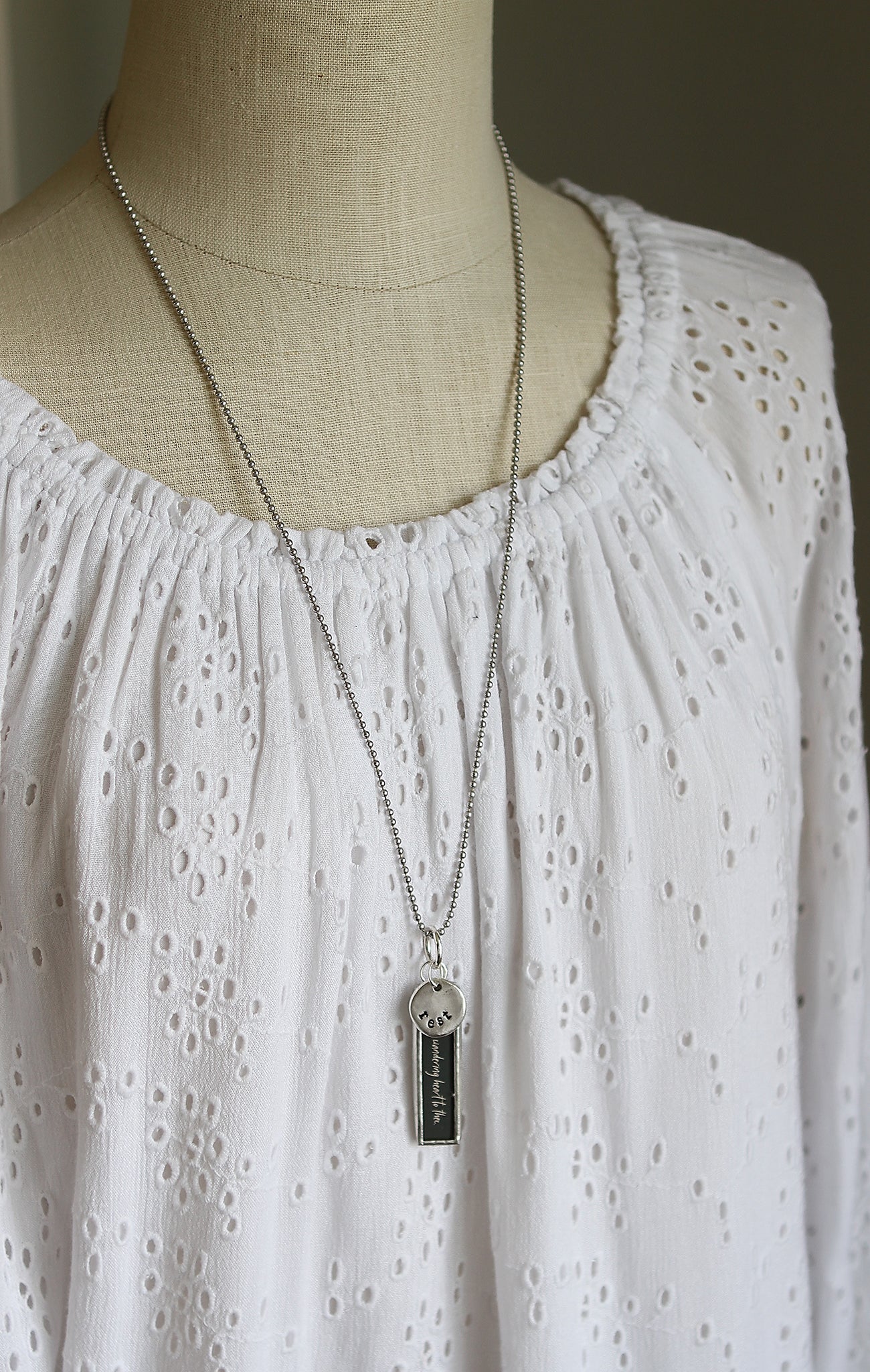 Bind My Wandering Heart To Thee Faith Hymn Charm Necklace - Image 3
