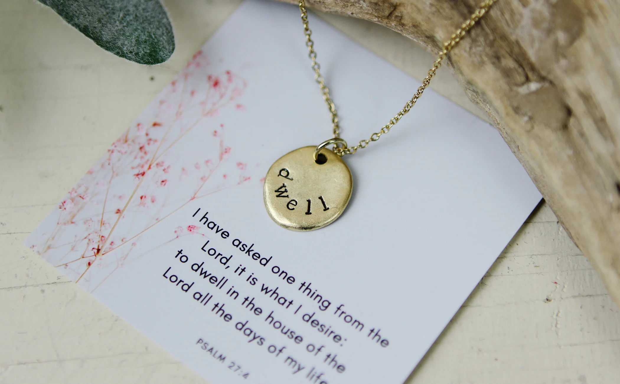 Dwell Hand Stamped Scripture Necklace - Image 4