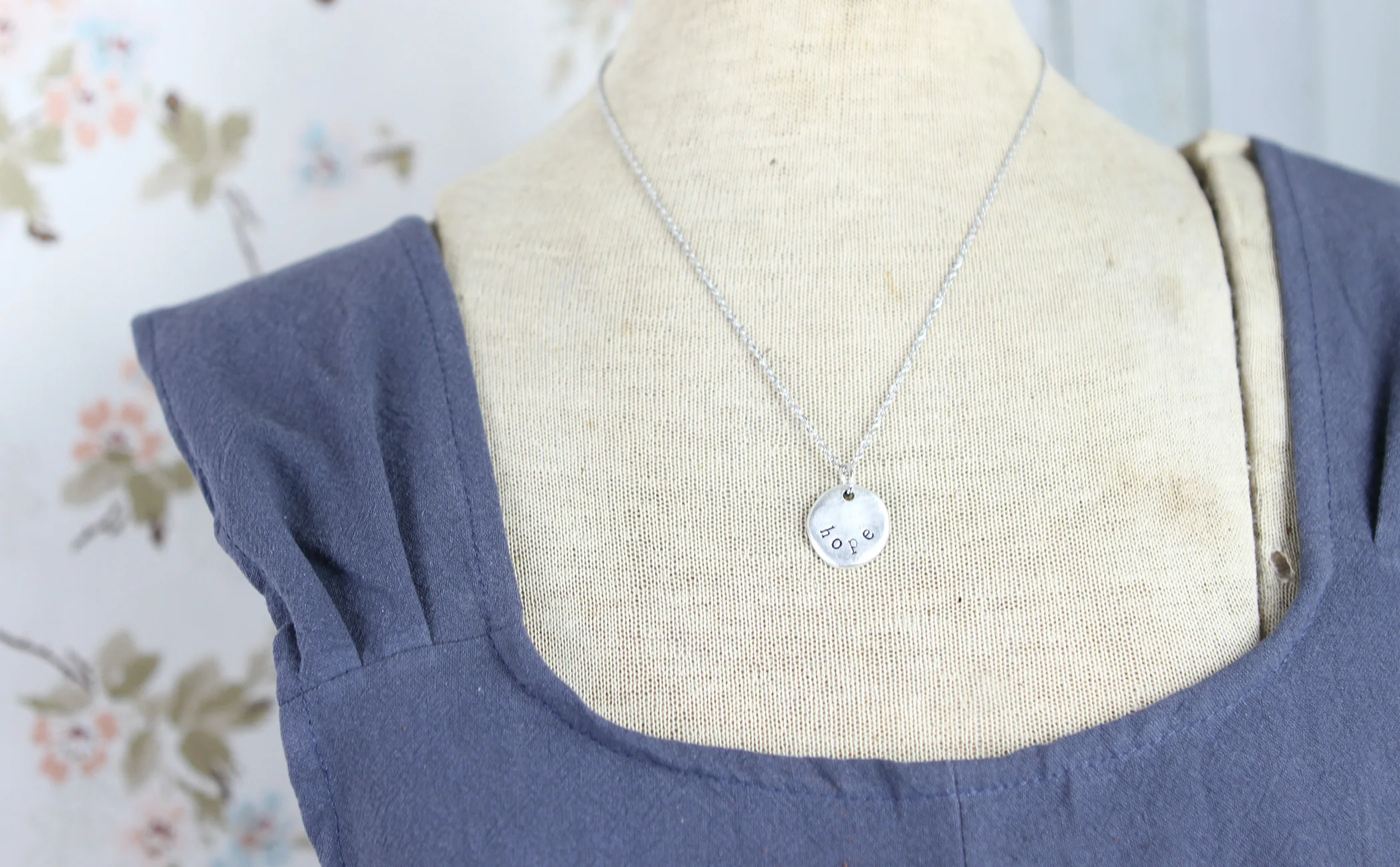 Hope Hand Stamped Scripture Necklace - Image 3