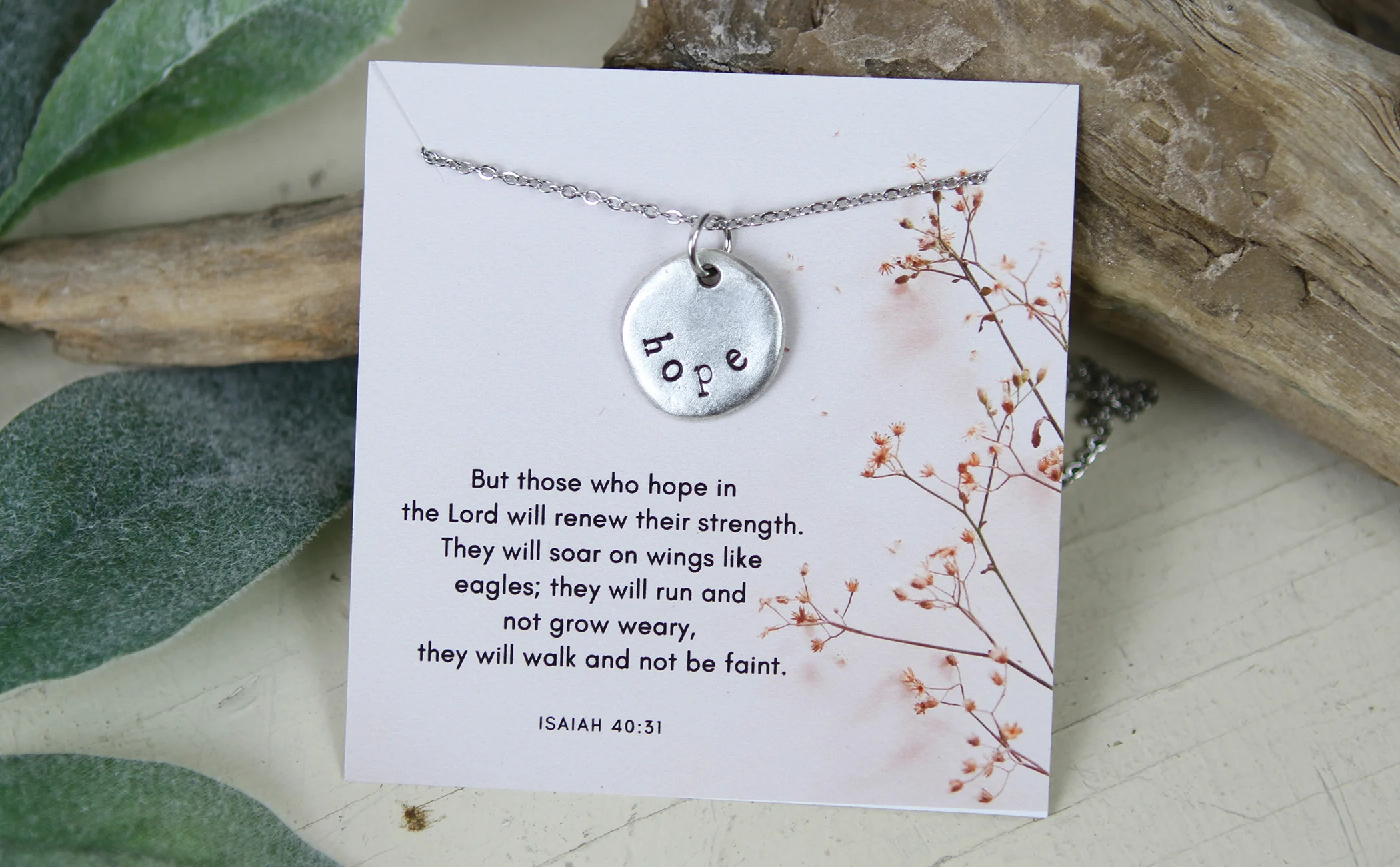 Hope Hand Stamped Scripture Necklace - Image 4