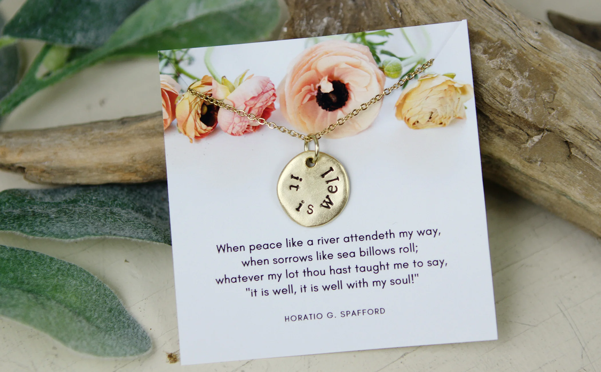 It Is Well Hand Stamped Scripture Necklace - Image 3