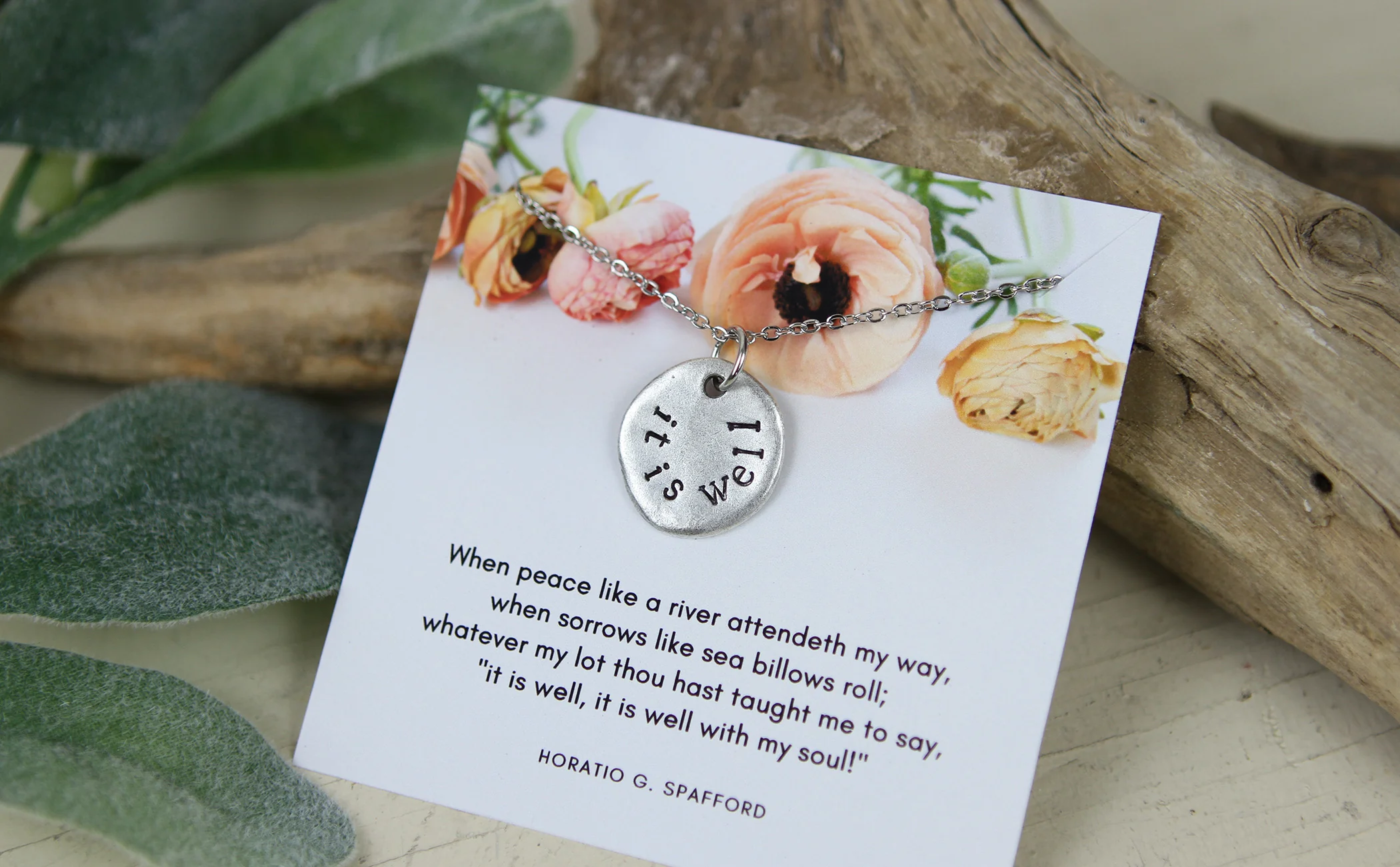 It Is Well Hand Stamped Scripture Necklace - Image 5