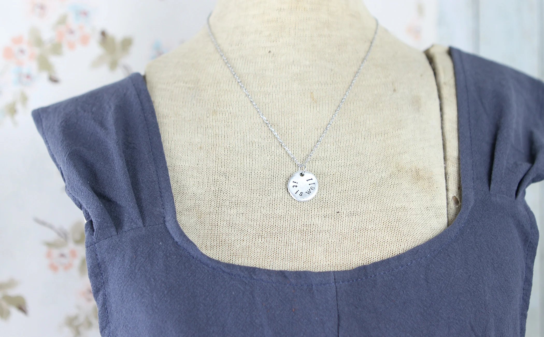 It Is Well Hand Stamped Scripture Necklace - Image 6
