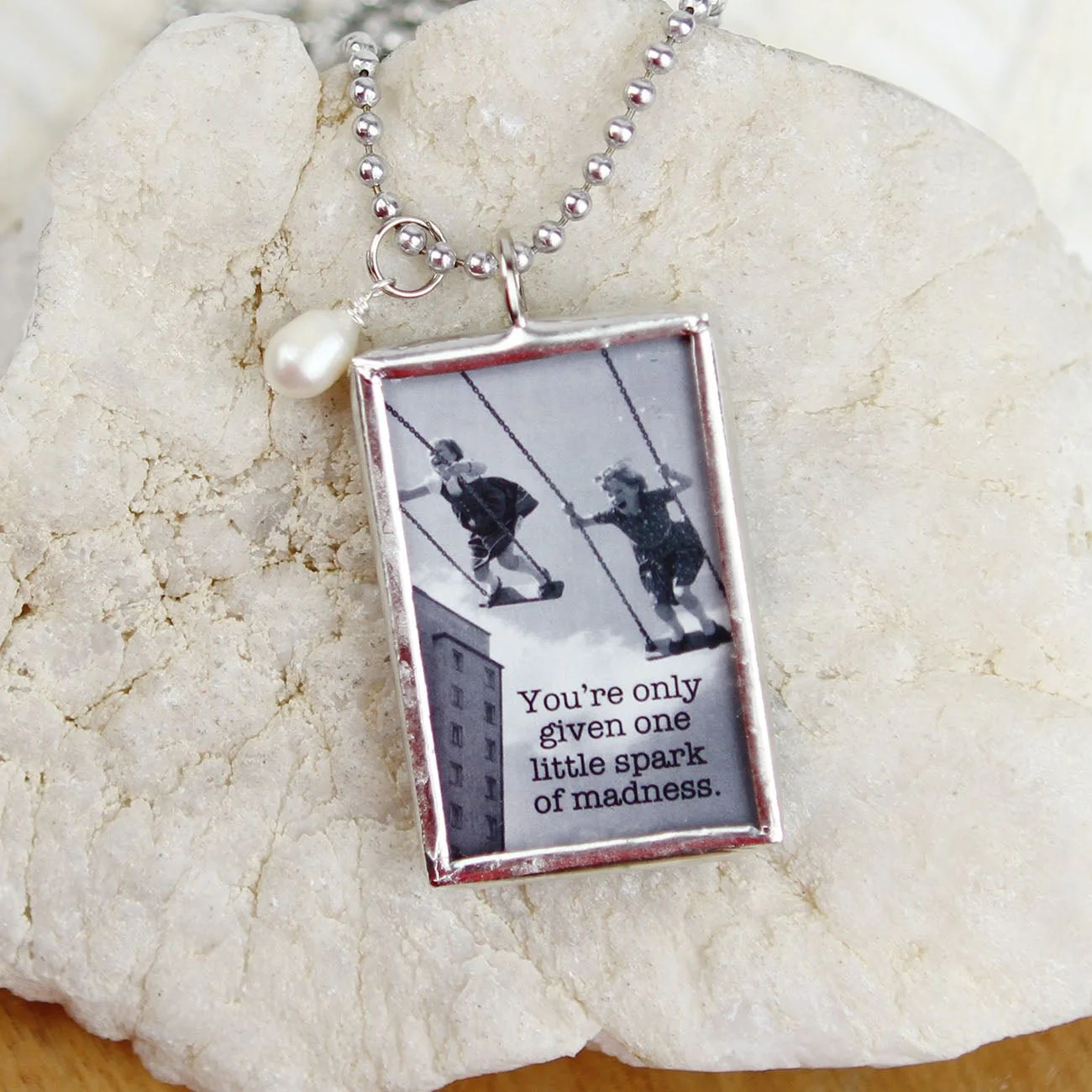 A Little Spark of Madness Soldered Art Jewelry Charm - Image 2