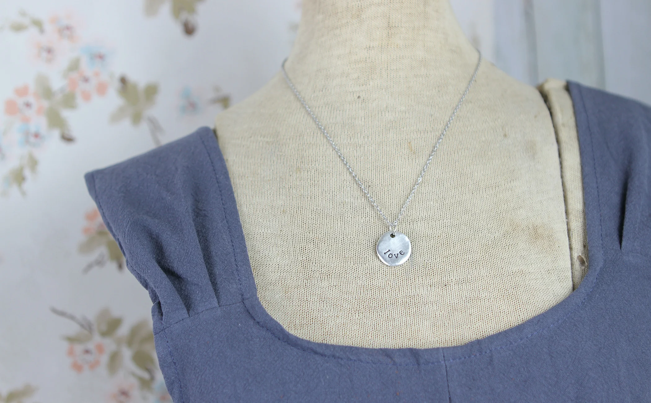 Love Hand Stamped Scripture Necklace - Image 4