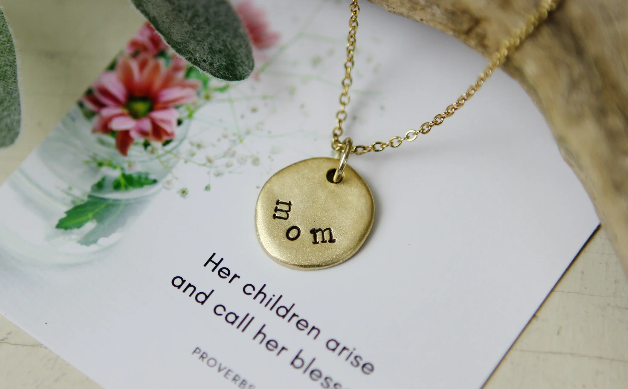 Mom Hand Stamped Scripture Necklace - Image 4