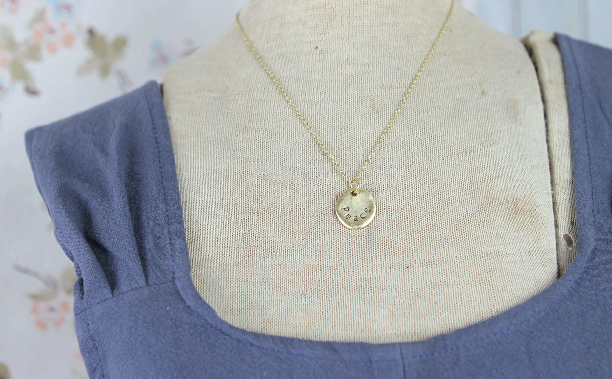 Peace Hand Stamped Scripture Necklace - Image 3