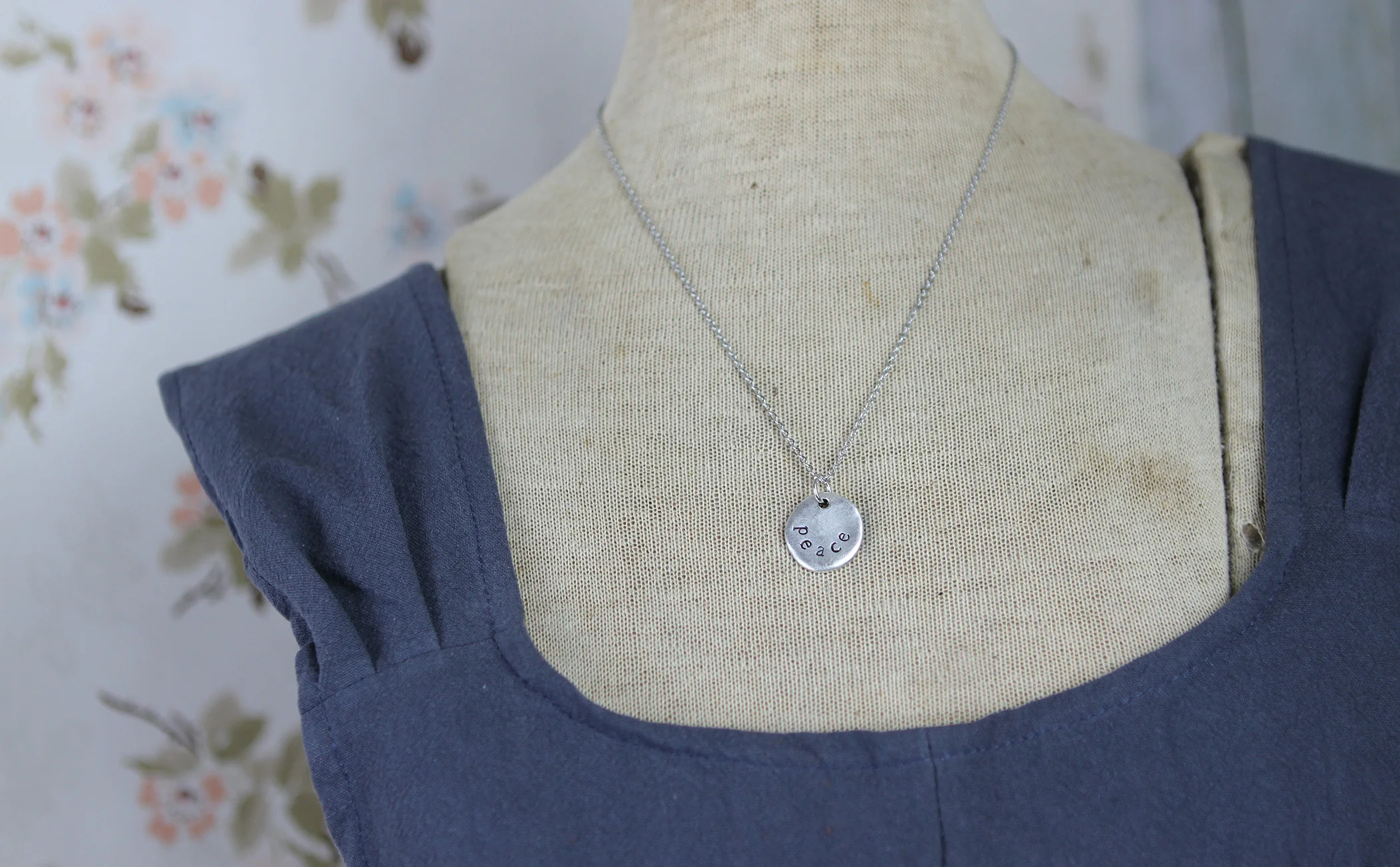 Peace Hand Stamped Scripture Necklace - Image 5