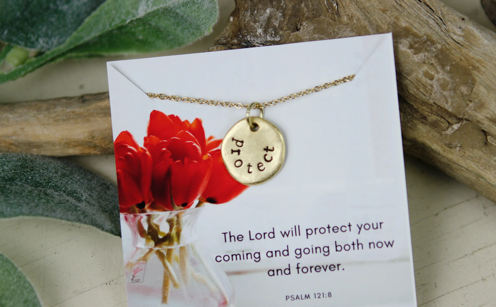 Protect Hand Stamped Scripture Necklace - Image 3