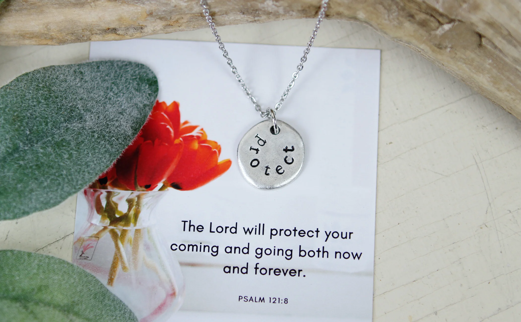 Protect Hand Stamped Scripture Necklace - Image 4
