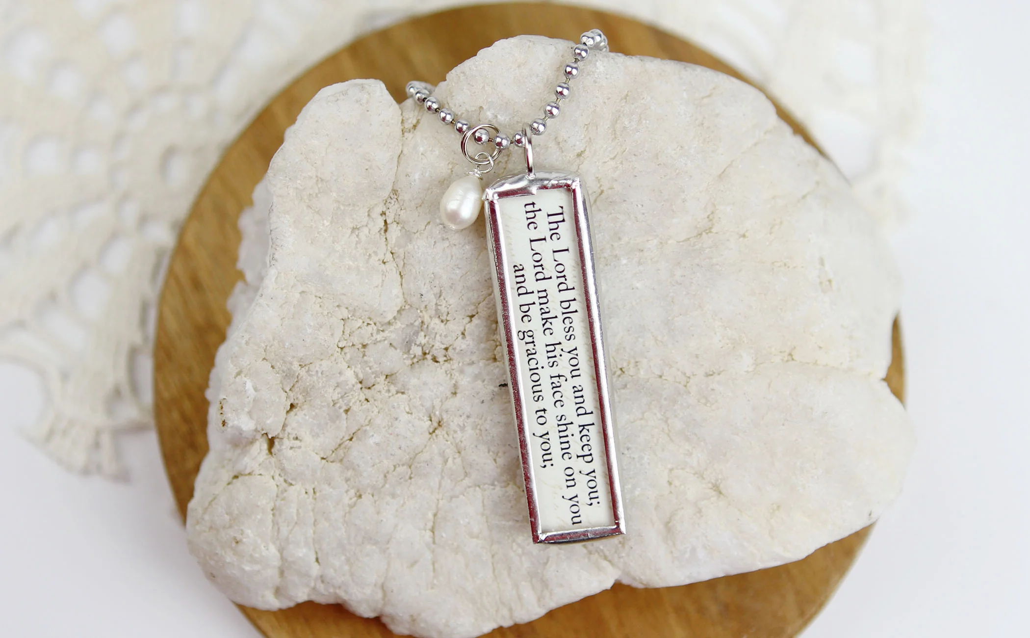 The Lord Bless You and Keep You Soldered Art Jewelry Charm - Image 2