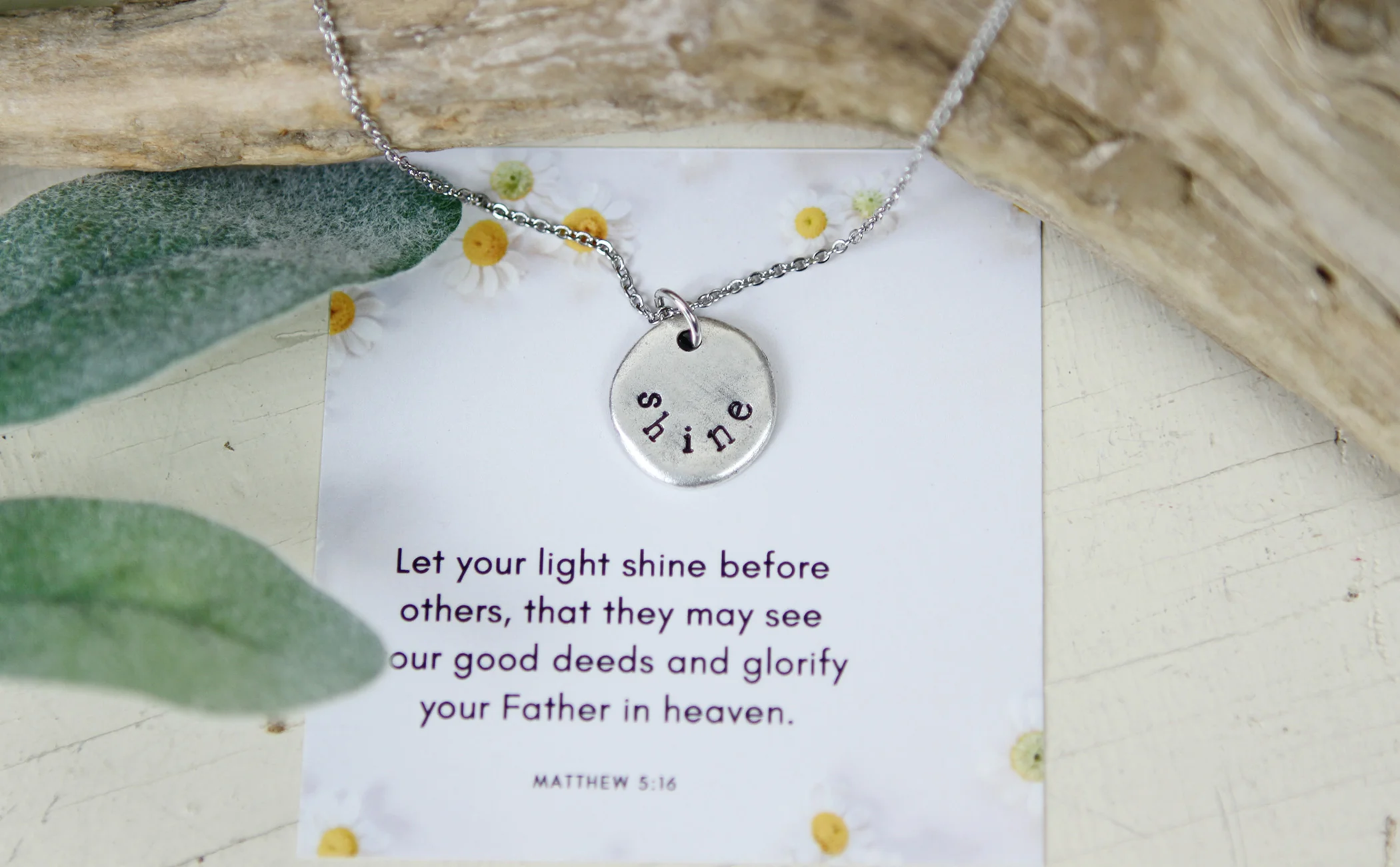 Shine Hand Stamped Scripture Necklace - Image 3