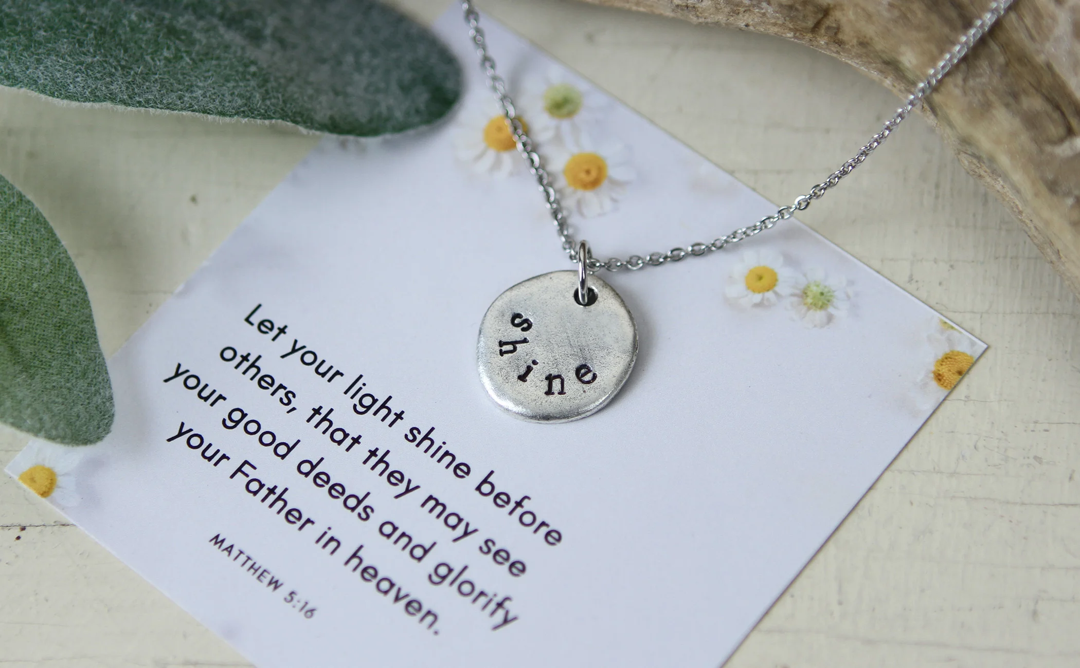 Shine Hand Stamped Scripture Necklace - Image 5