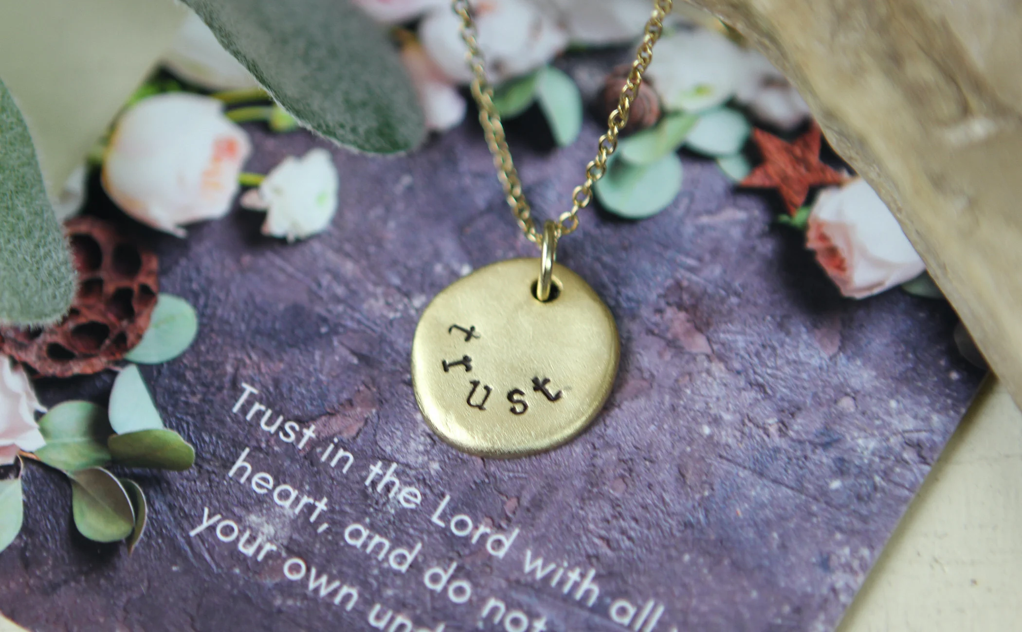 Trust Hand Stamped Scripture Necklace - Image 3