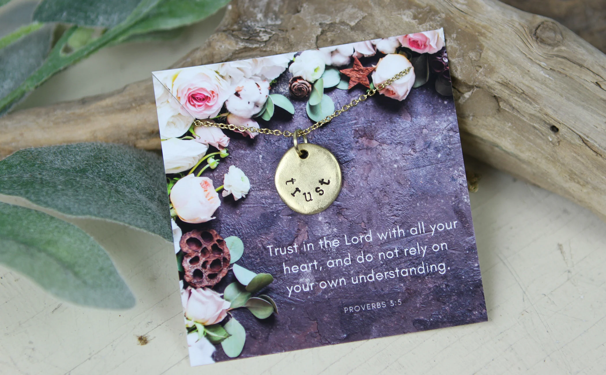 Trust Hand Stamped Scripture Necklace - Image 5