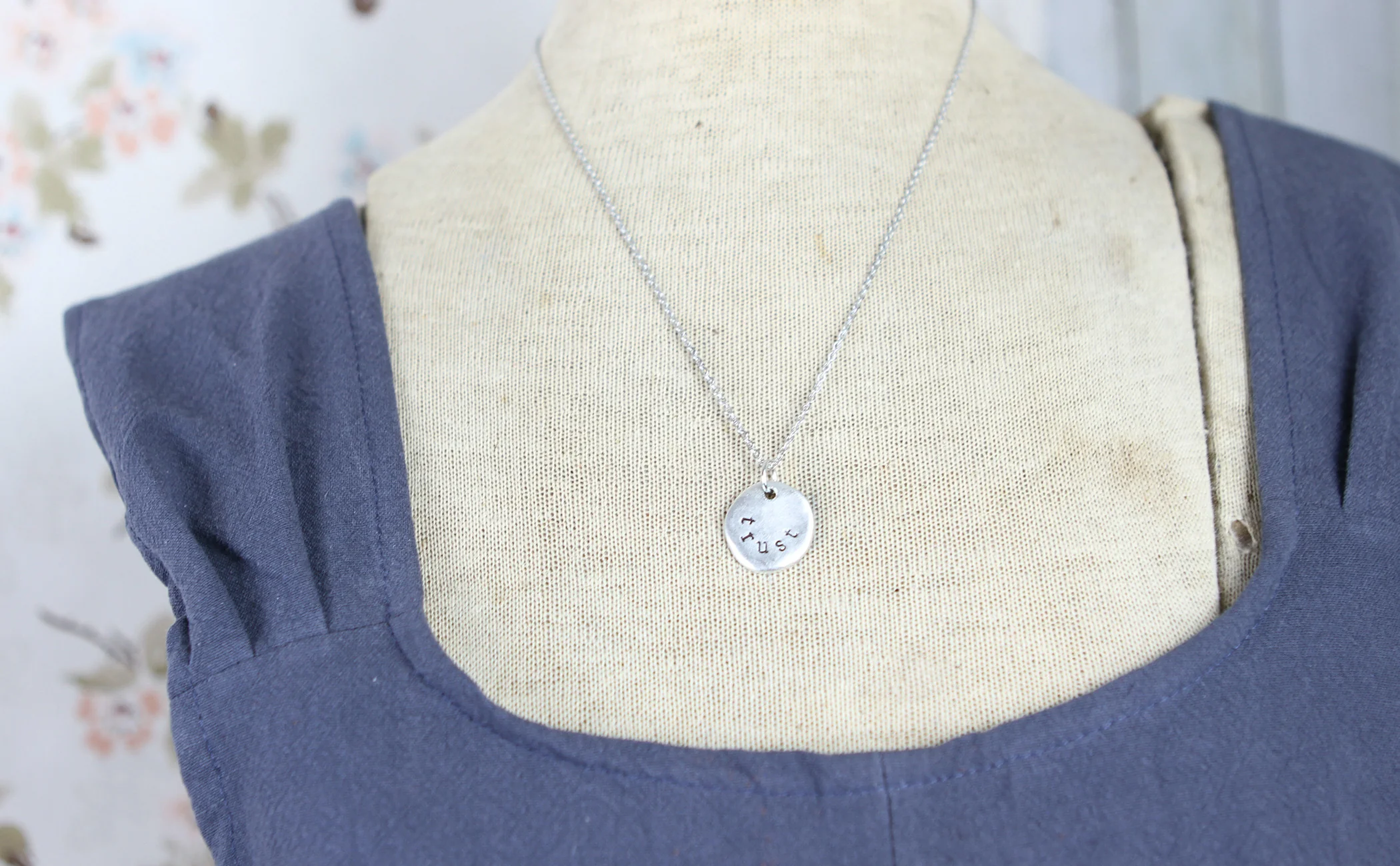 Trust Hand Stamped Scripture Necklace - Image 6