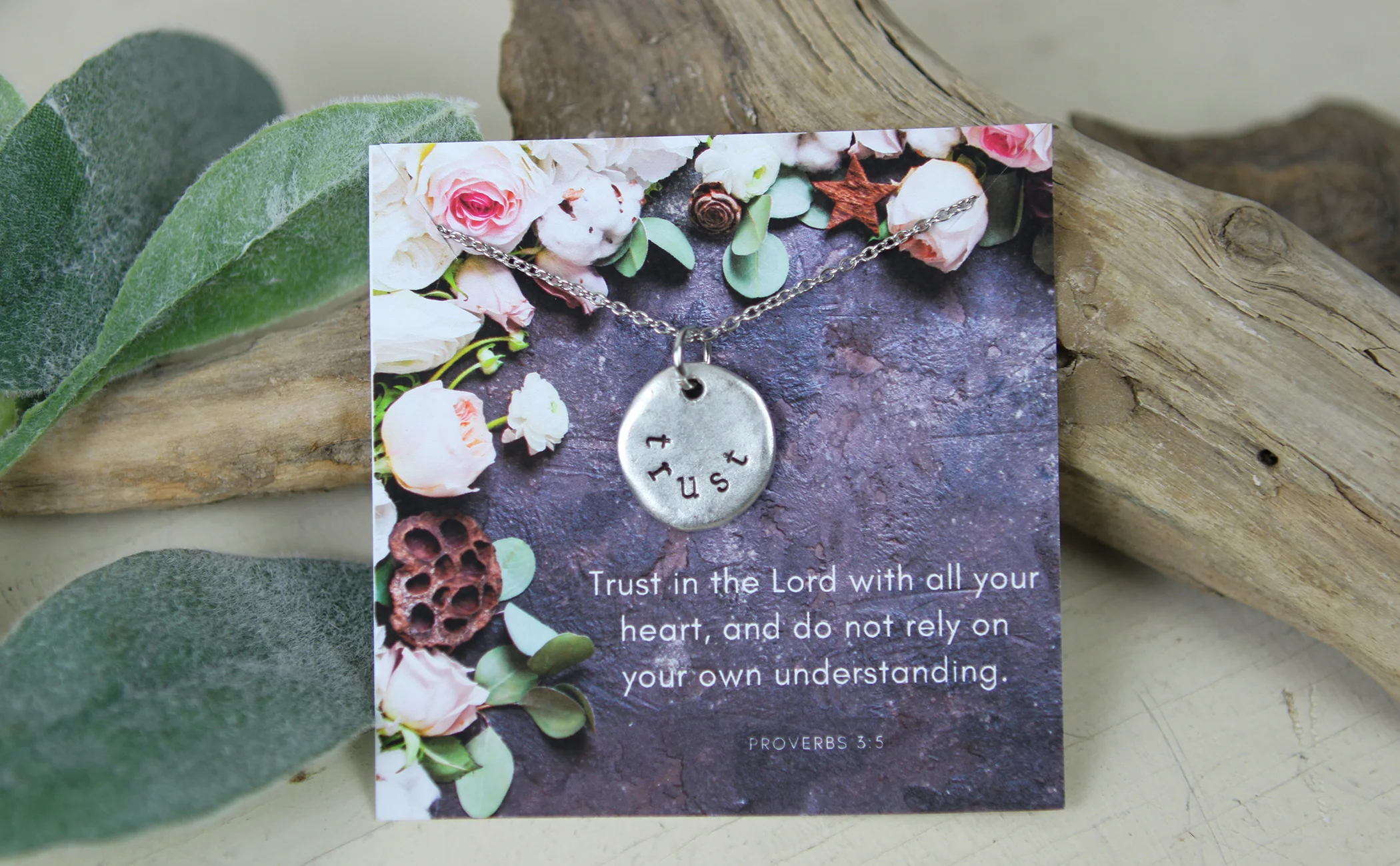 Trust Hand Stamped Scripture Necklace - Image 7