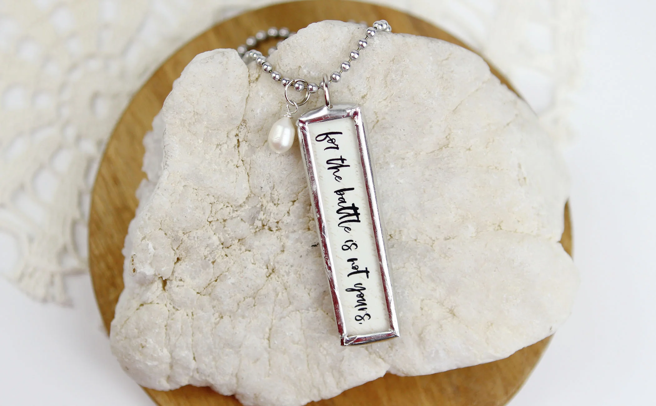 The Battle Is Not Yours Soldered Art Jewelry Charm - Image 2