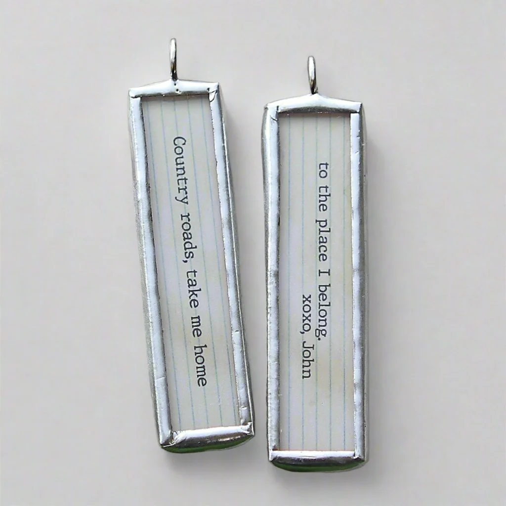 Country Roads Lyric Stick Soldered Art Jewelry Charm