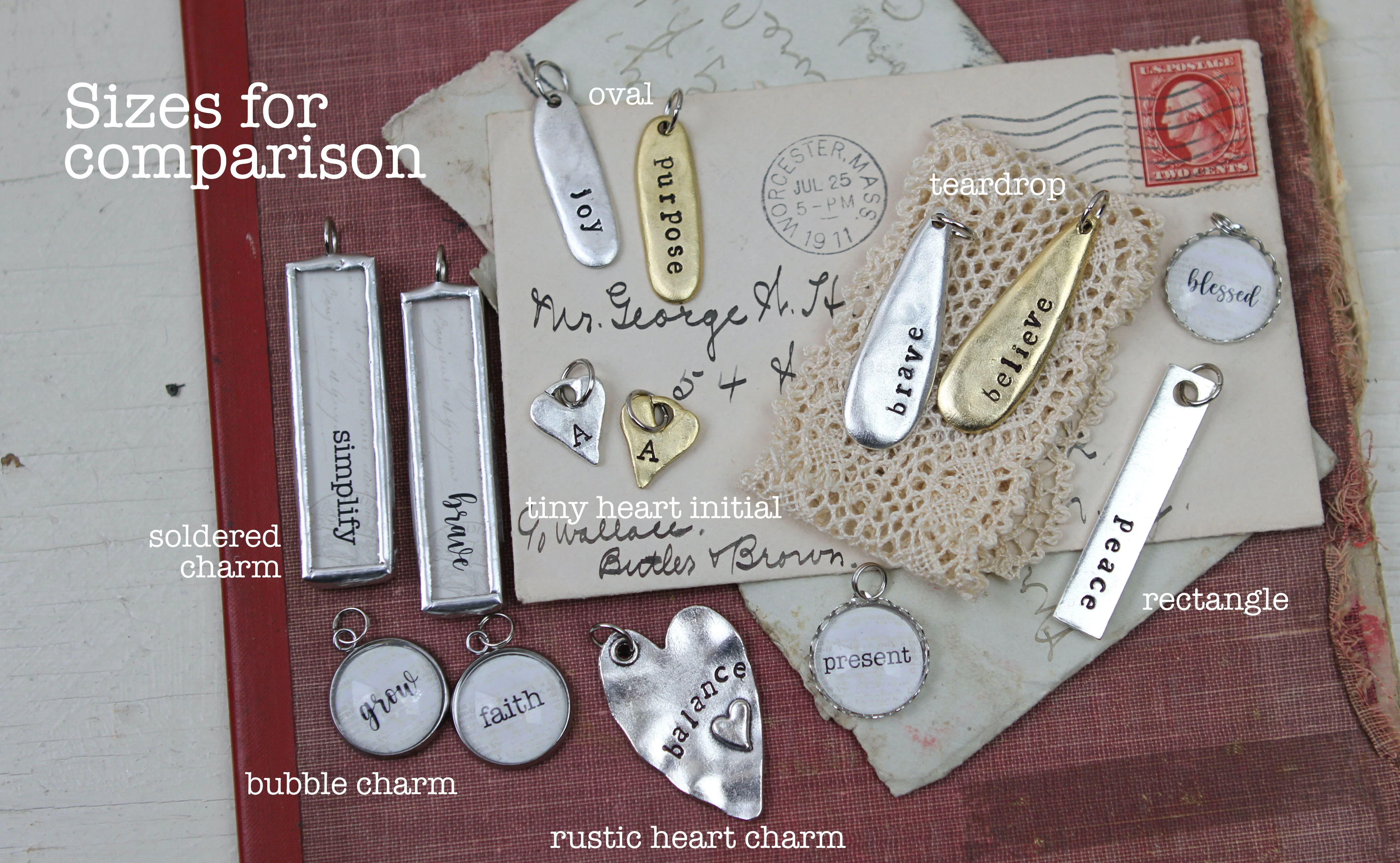 Custom Rectangle Word Charm - Image 3