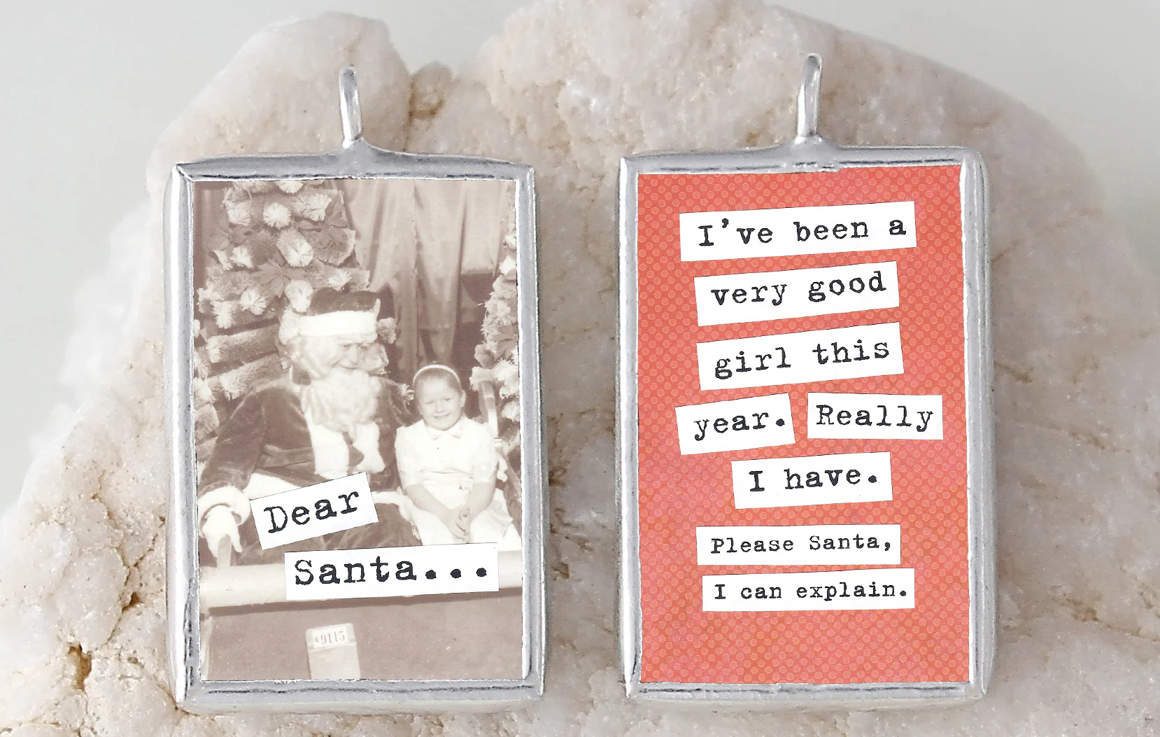 Dear Santa Soldered Art Charm - Image 2