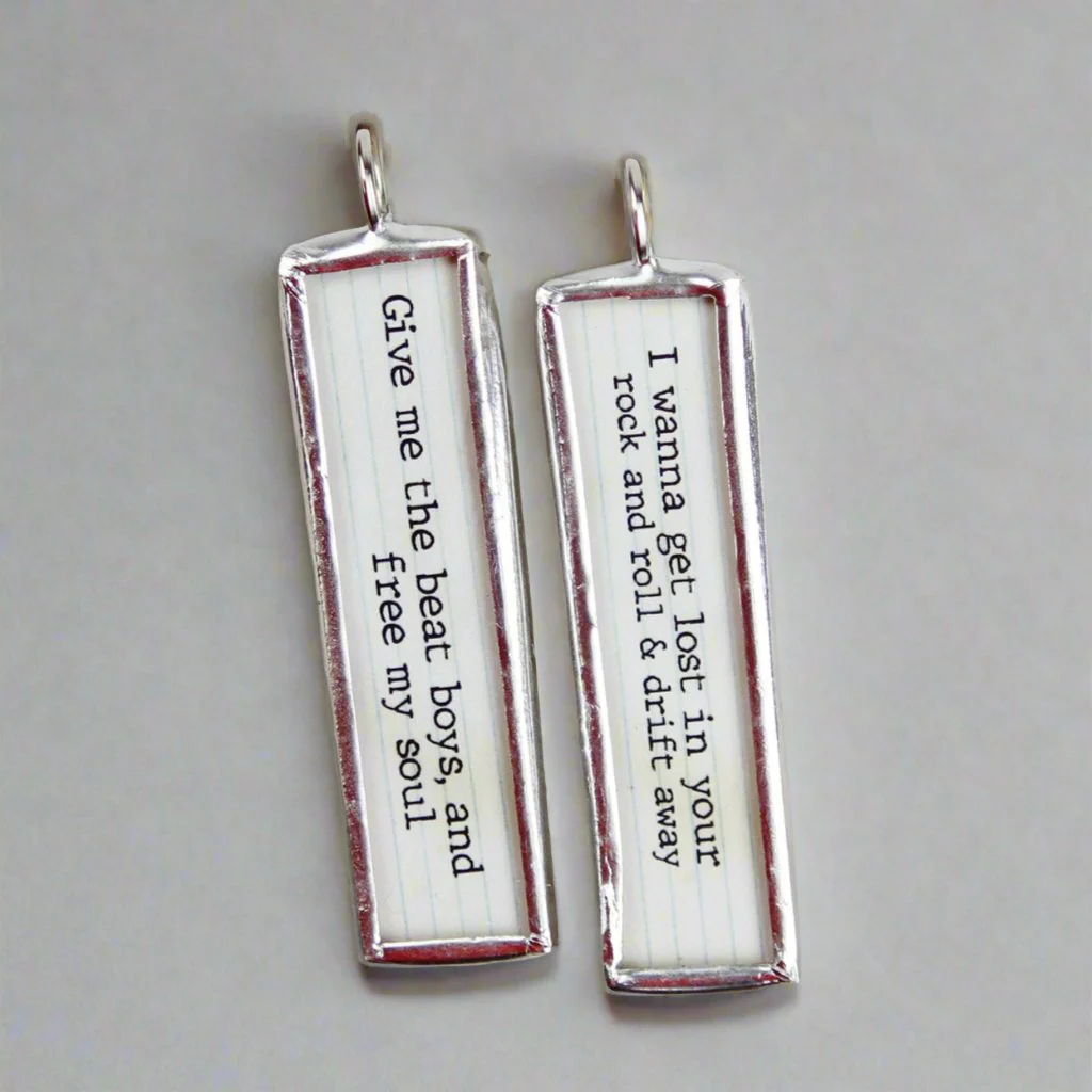 Drift Away Lyric Stick Soldered Art Jewelry Charm