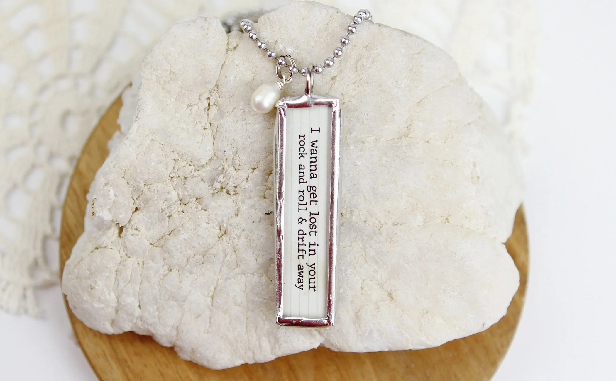 Drift Away Lyric Stick Soldered Art Jewelry Charm - Image 2