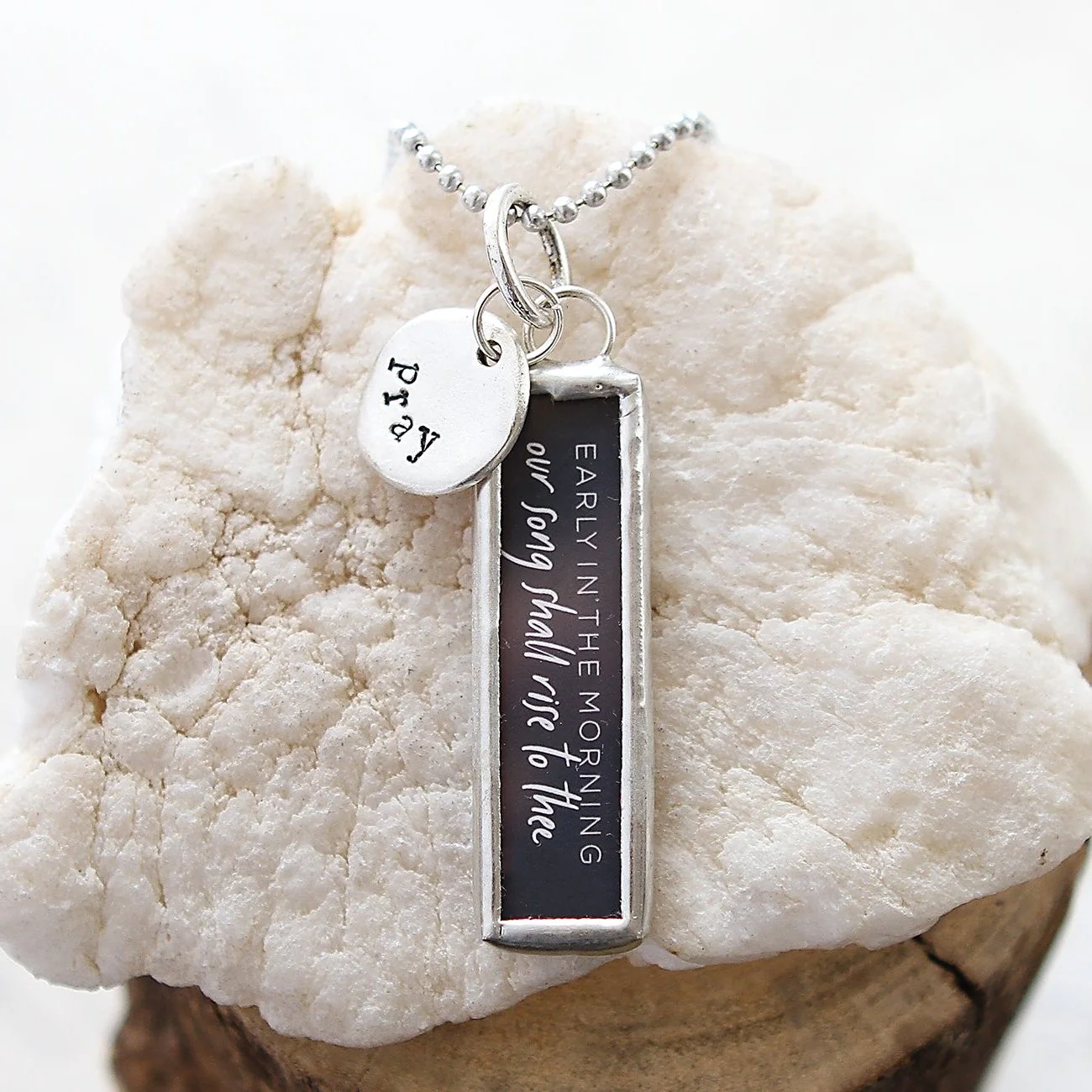 Early In The Morning Faith Hymn Charm Necklace