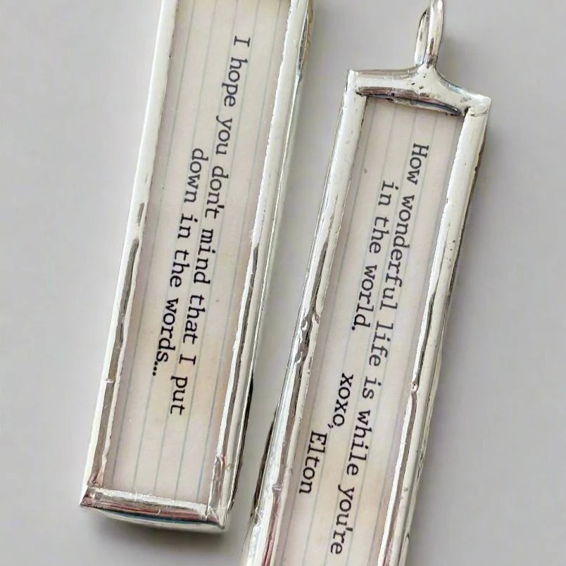 Your Song Lyric Stick Soldered Art Jewelry Charm