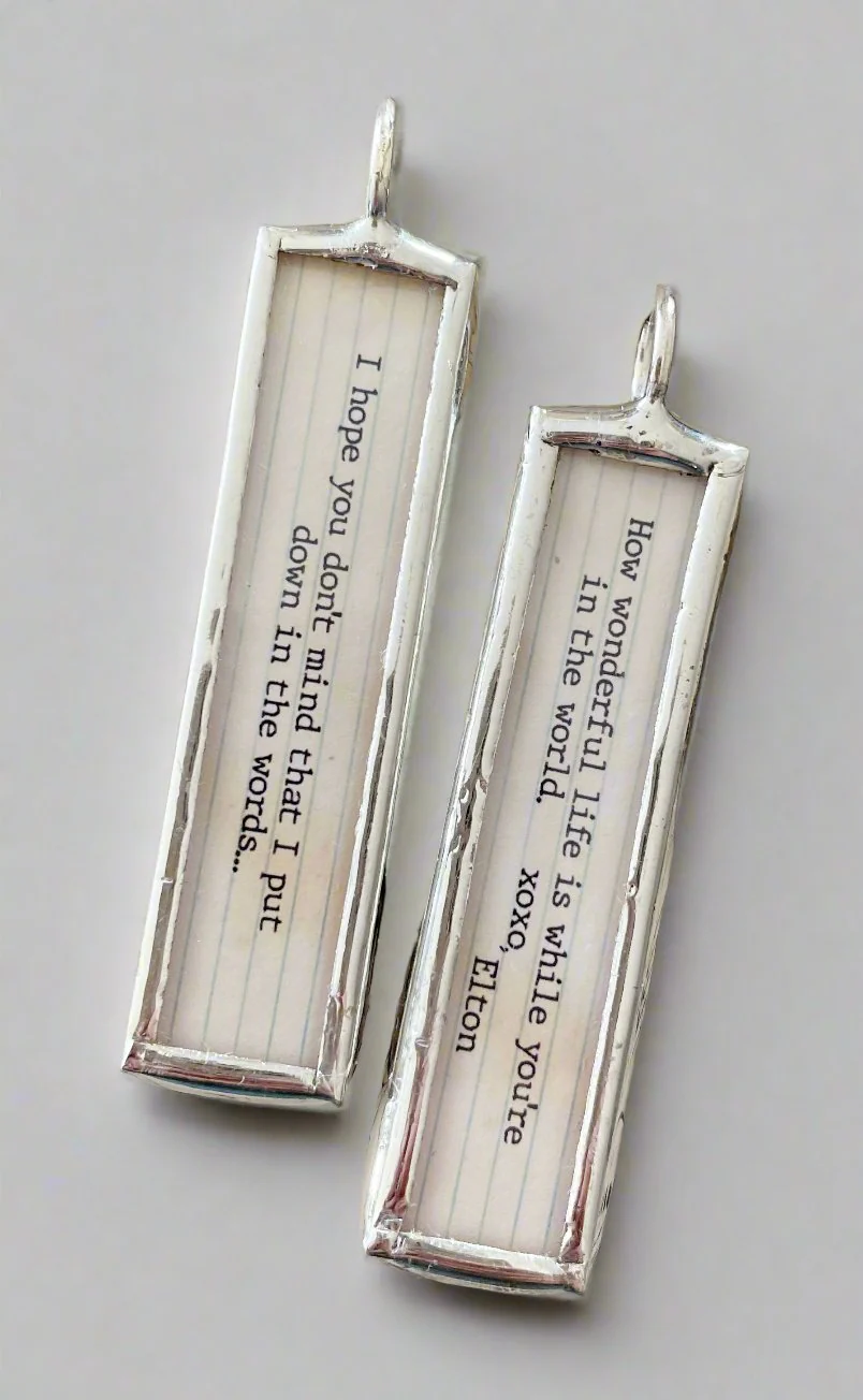 Your Song Lyric Stick Soldered Art Jewelry Charm - Image 2