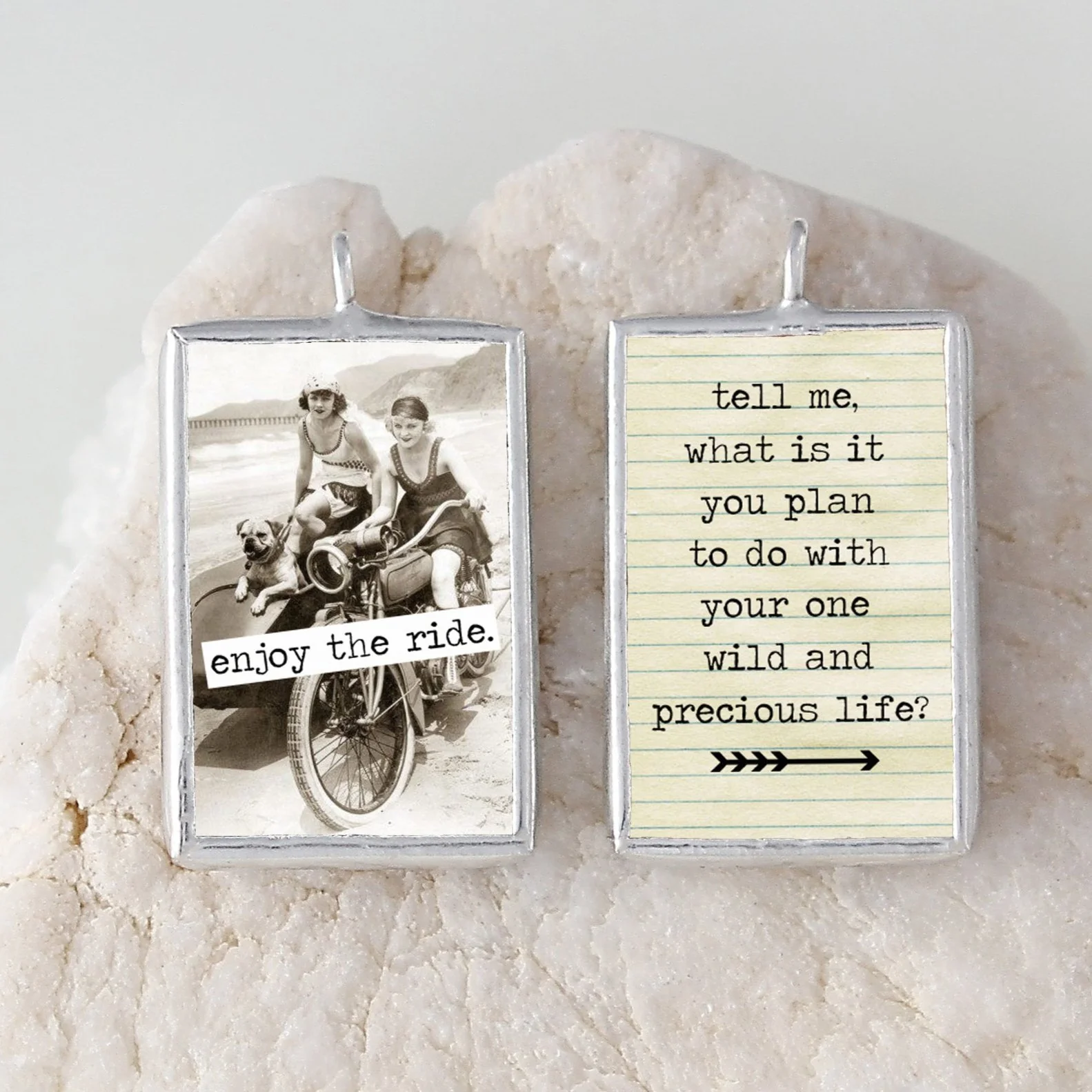Enjoy the Ride Soldered Art Charm