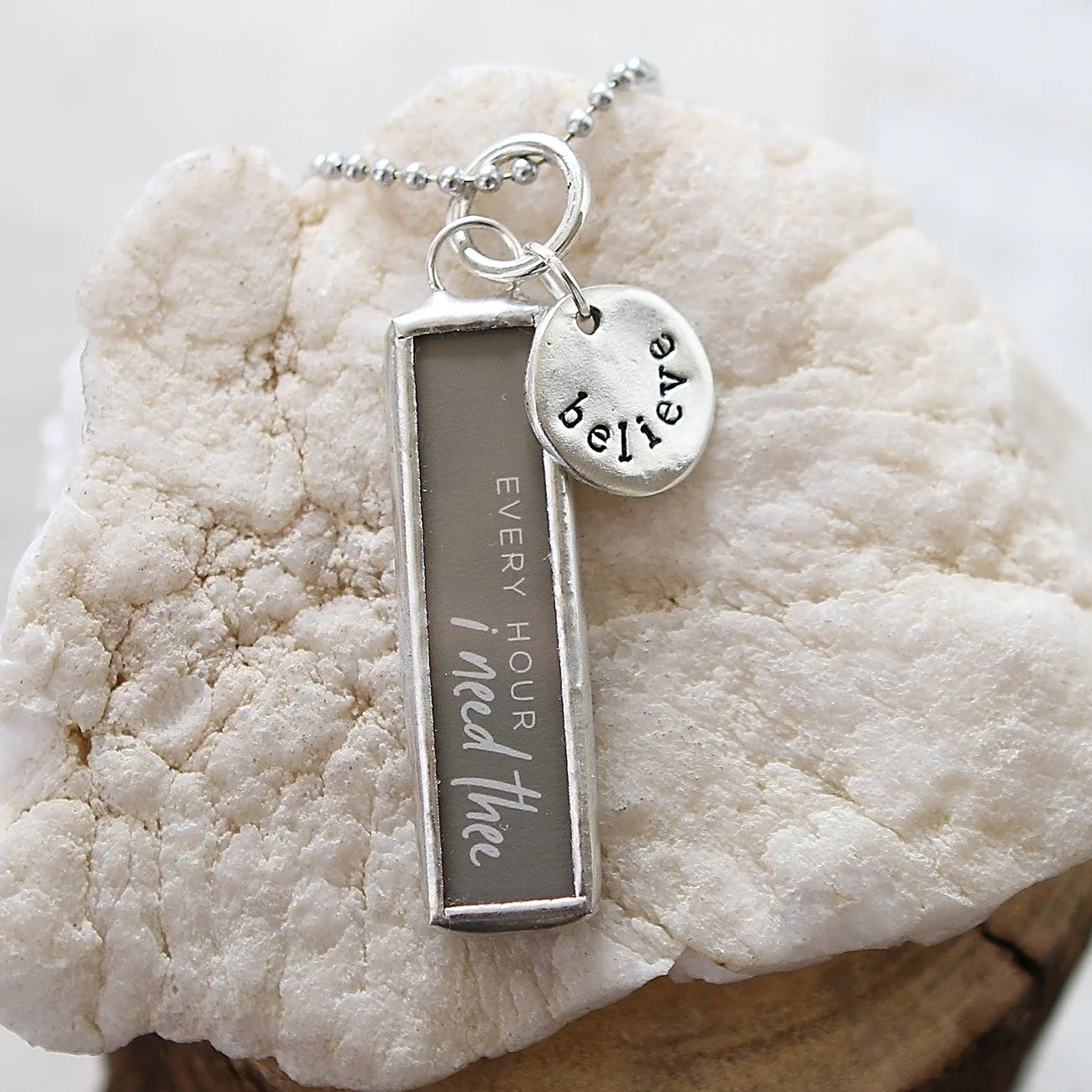 Every Hour I Need Thee Faith Hymn Charm Necklace