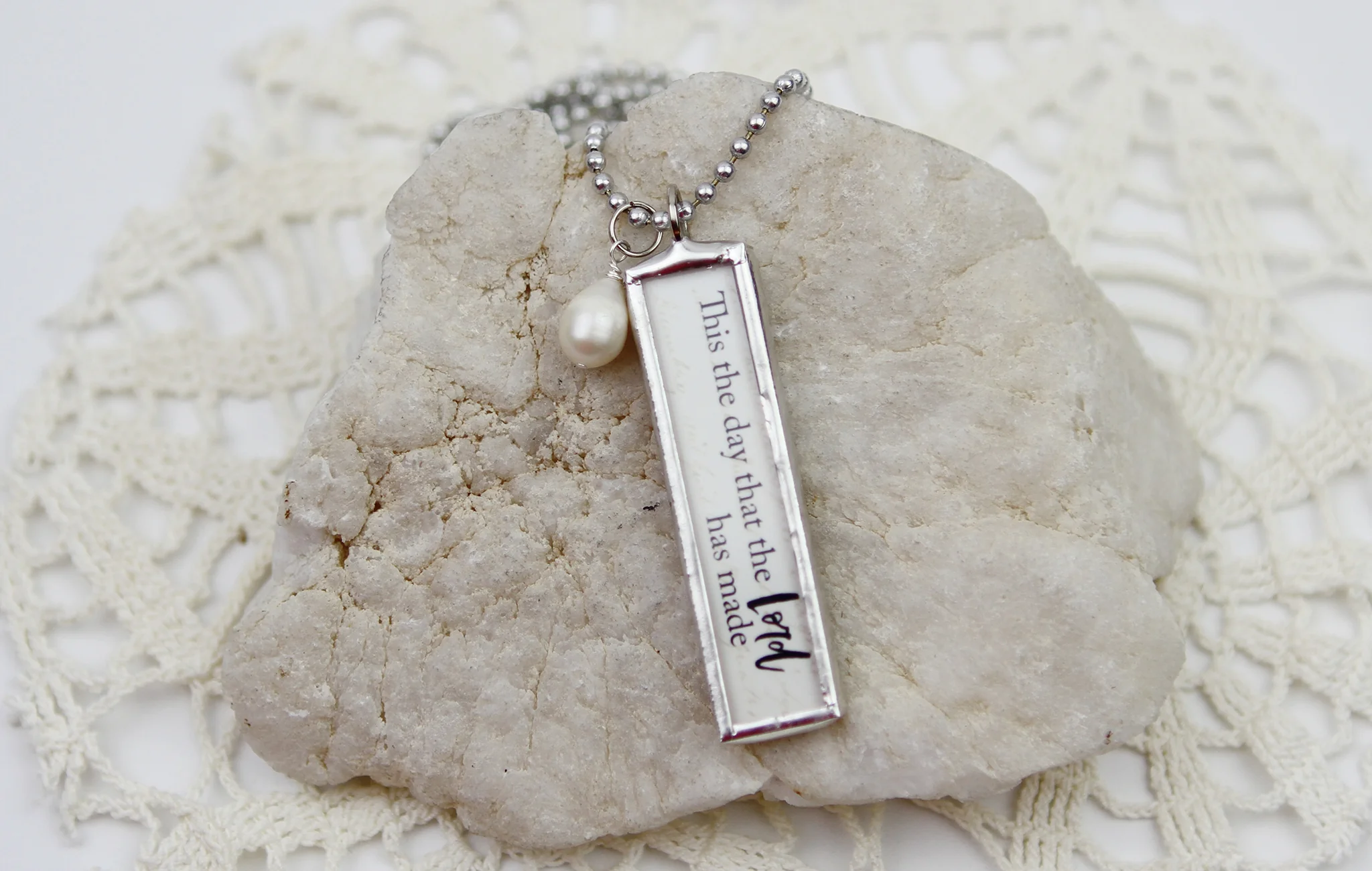 This Is The Day The Lord Has Made Soldered Art Jewelry Charm or Necklace - Image 2