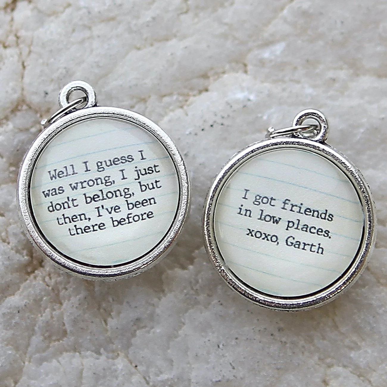 Friends In Low Places Double Sided Bubble Jewelry Charm