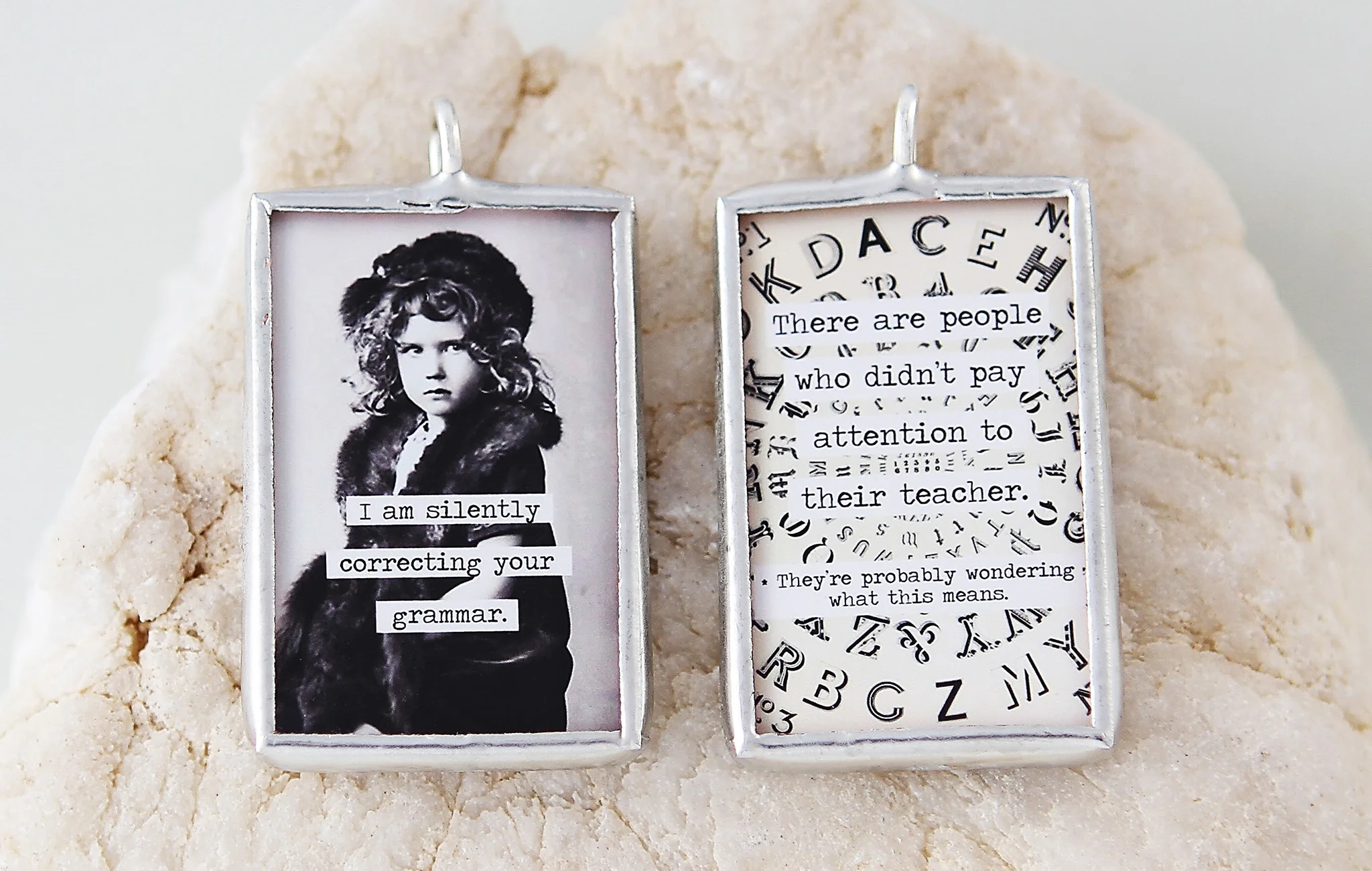 Grammar Corrector Soldered Art Charm - Image 2