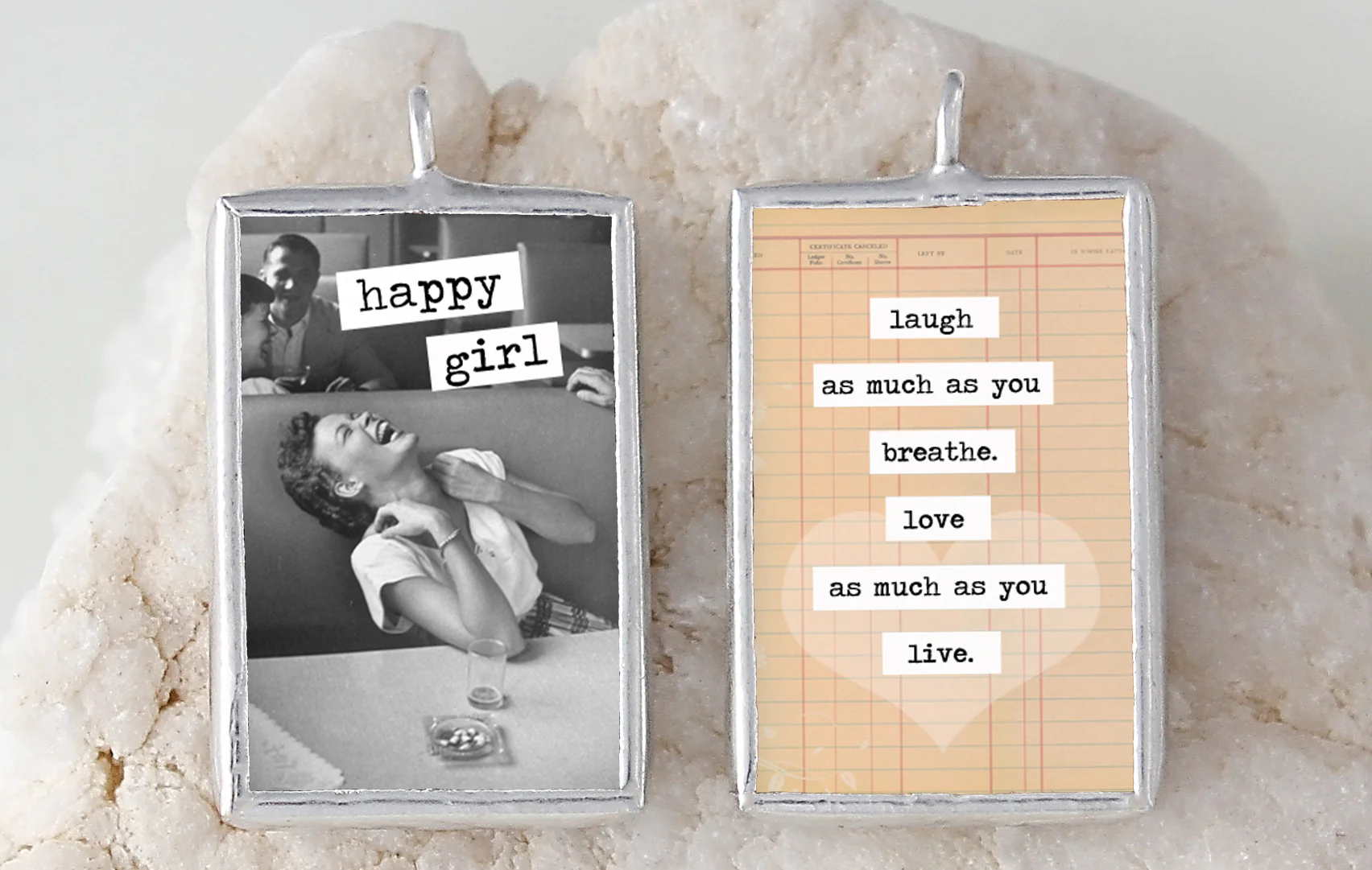 Happy Girl Soldered Art Charm - Image 2
