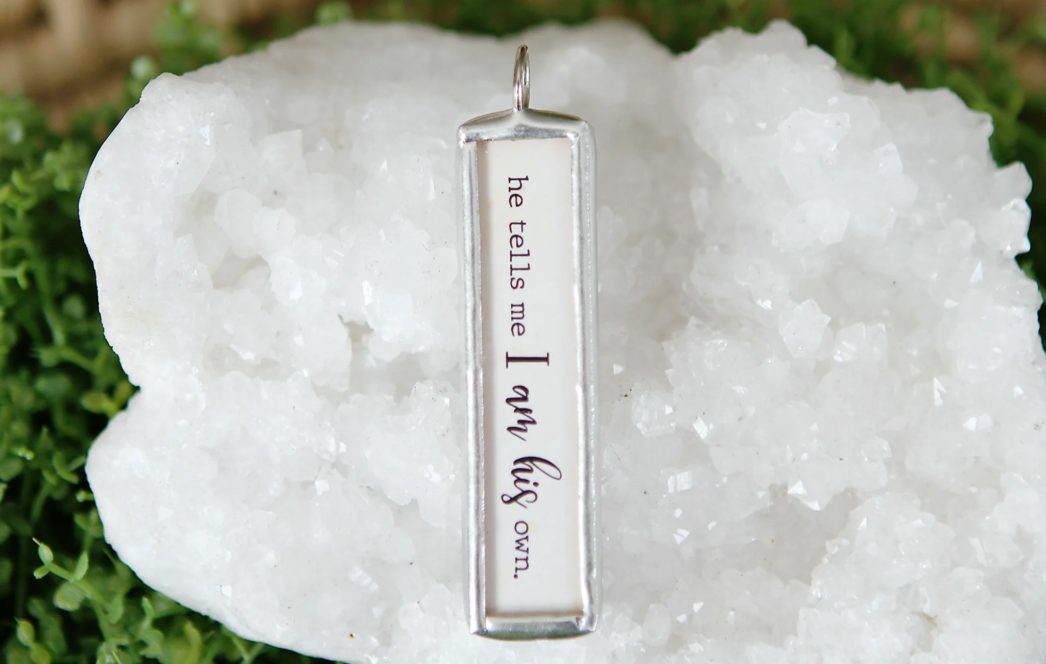 He Walks With Me Soldered Faith Art Jewelry Charm - Image 2