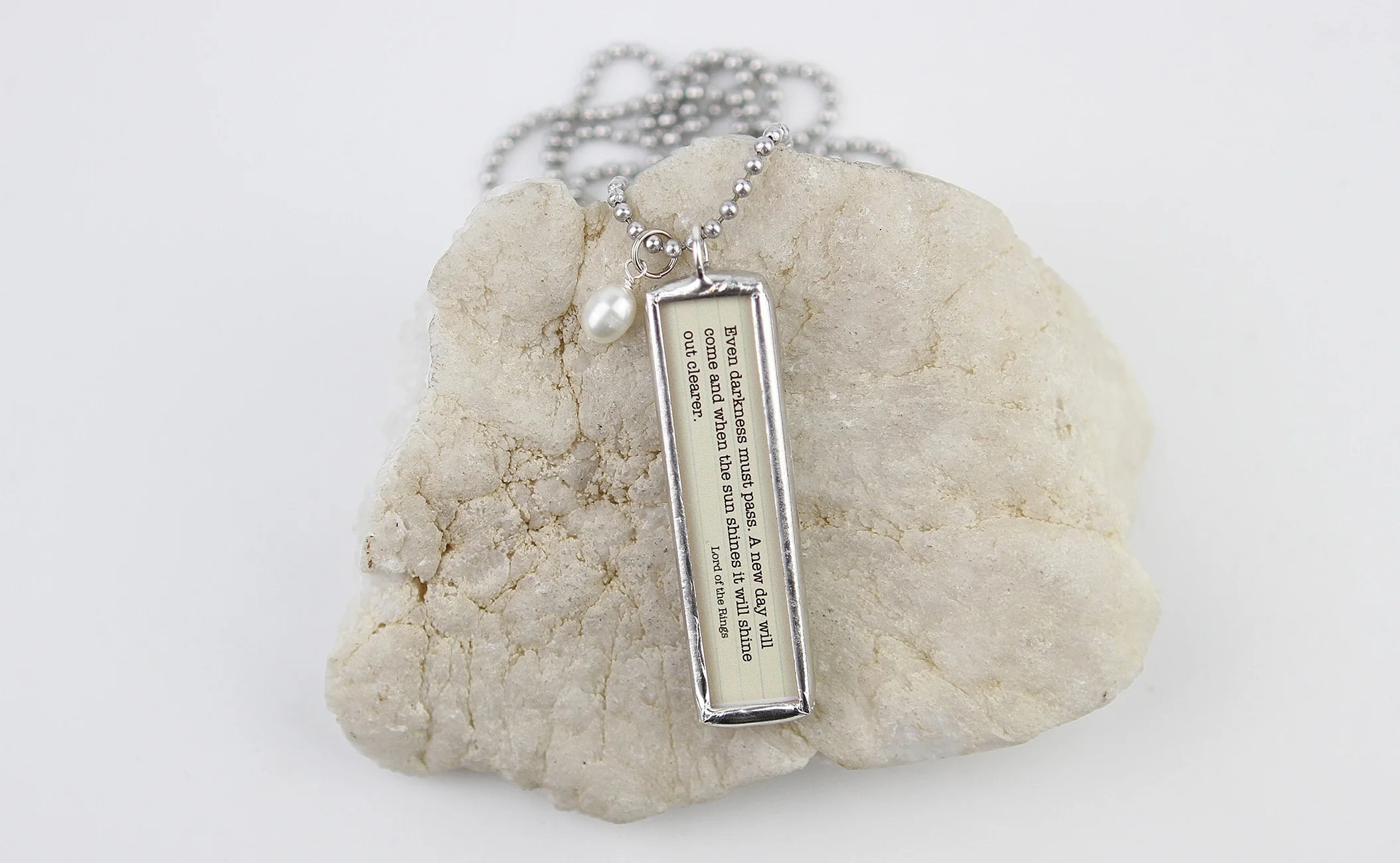 A New Day Lord of the Rings Literary Book Soldered Art Jewelry Charm or Necklace - Image 2