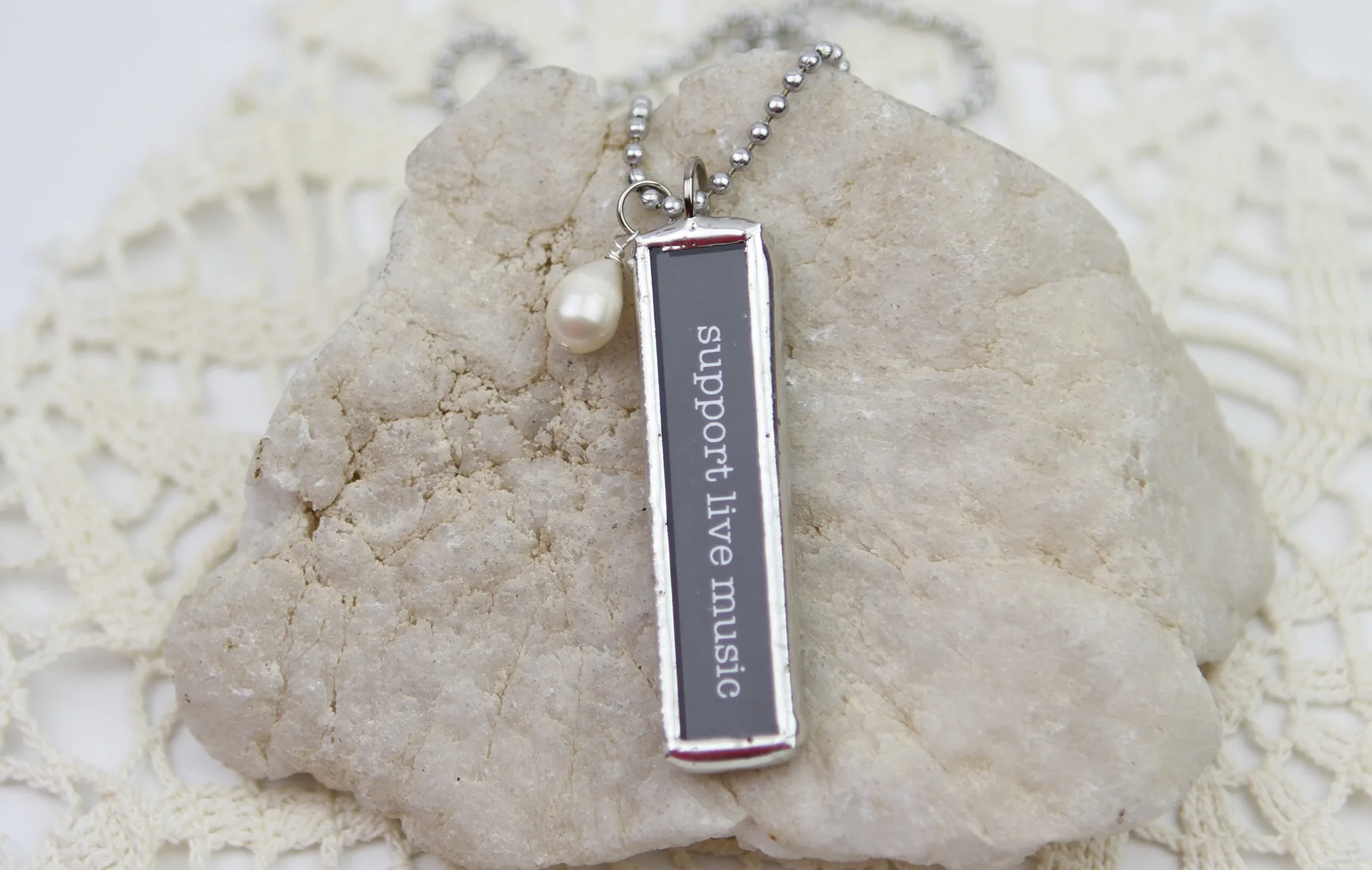 Support Live Music Soldered Art Jewelry Charm or Necklace - Image 2