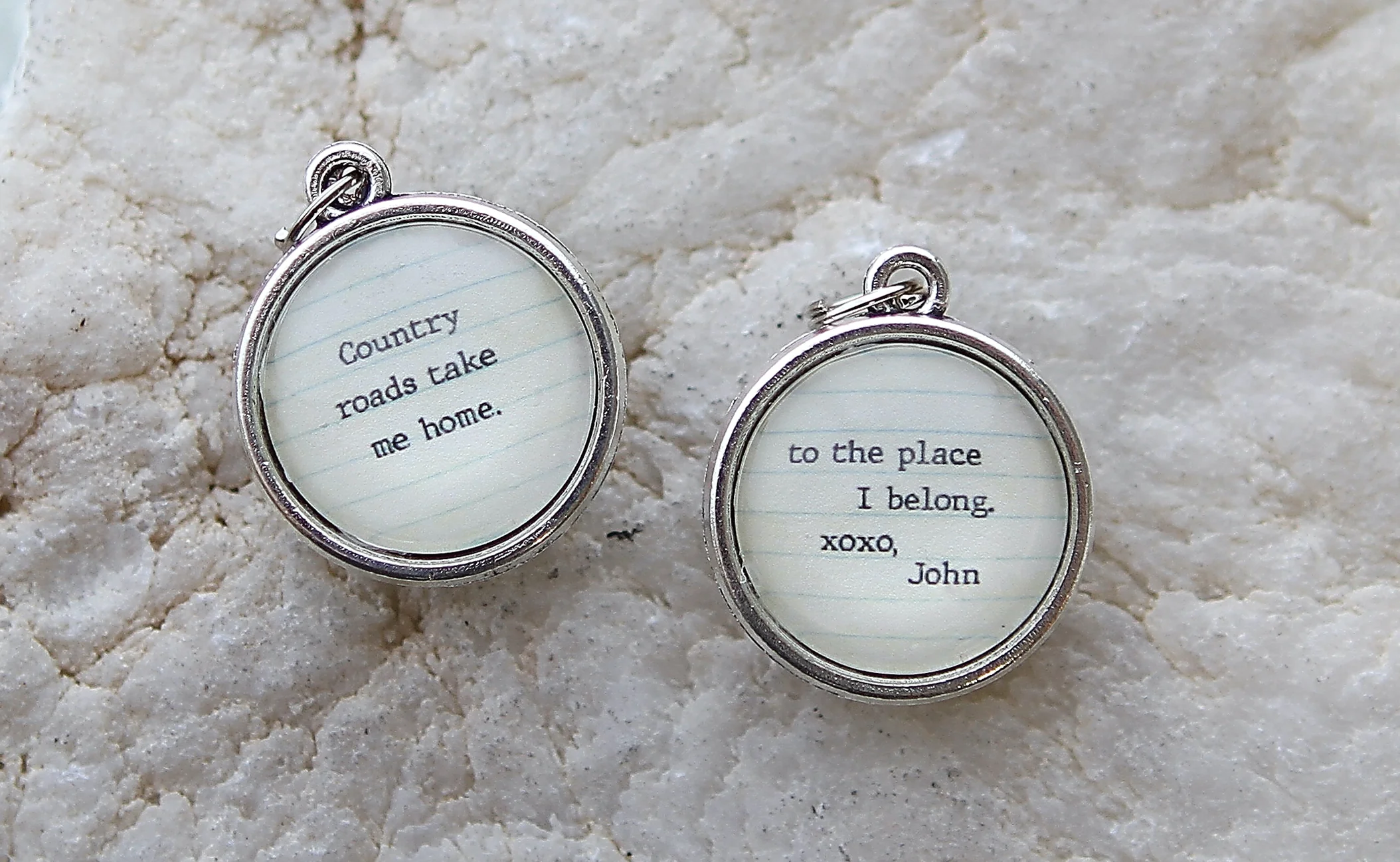 Country Roads Double Sided Bubble Jewelry Charm