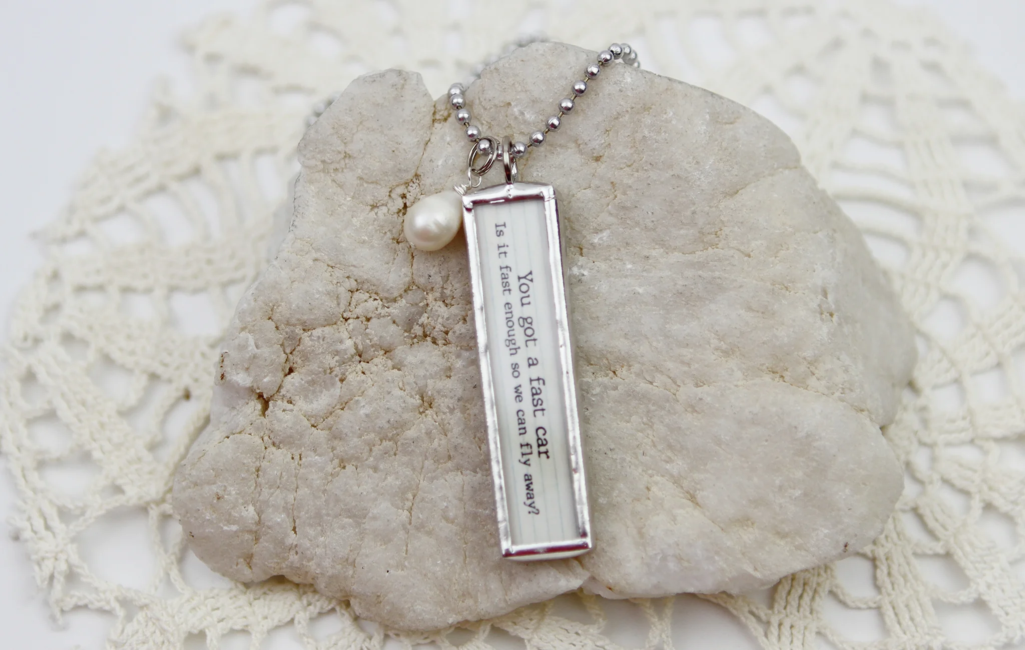 Fast Car Lyric Soldered Art Jewelry Charm or Necklace - Image 2