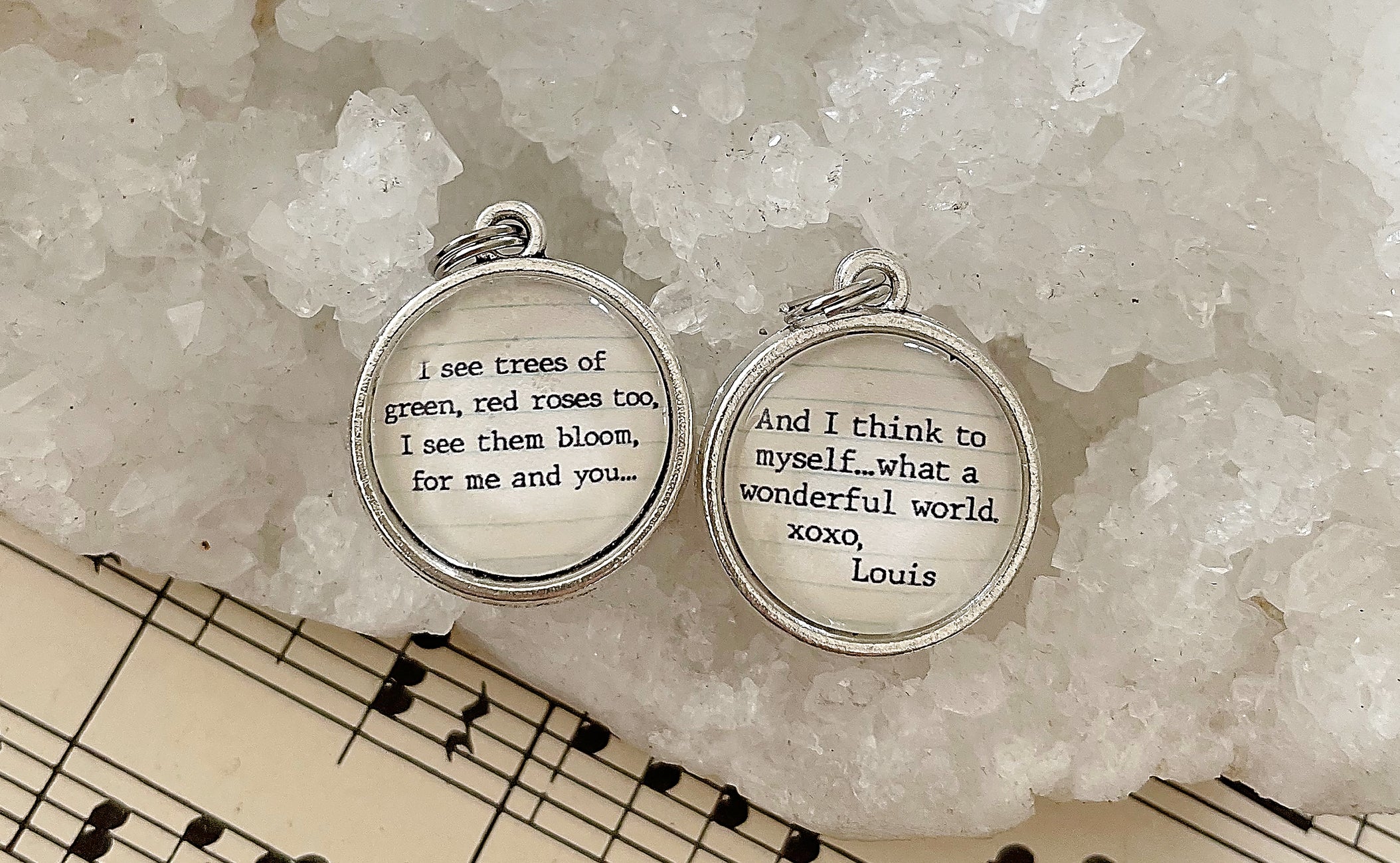Wonderful World Double Sided Bubble Jewelry Charm