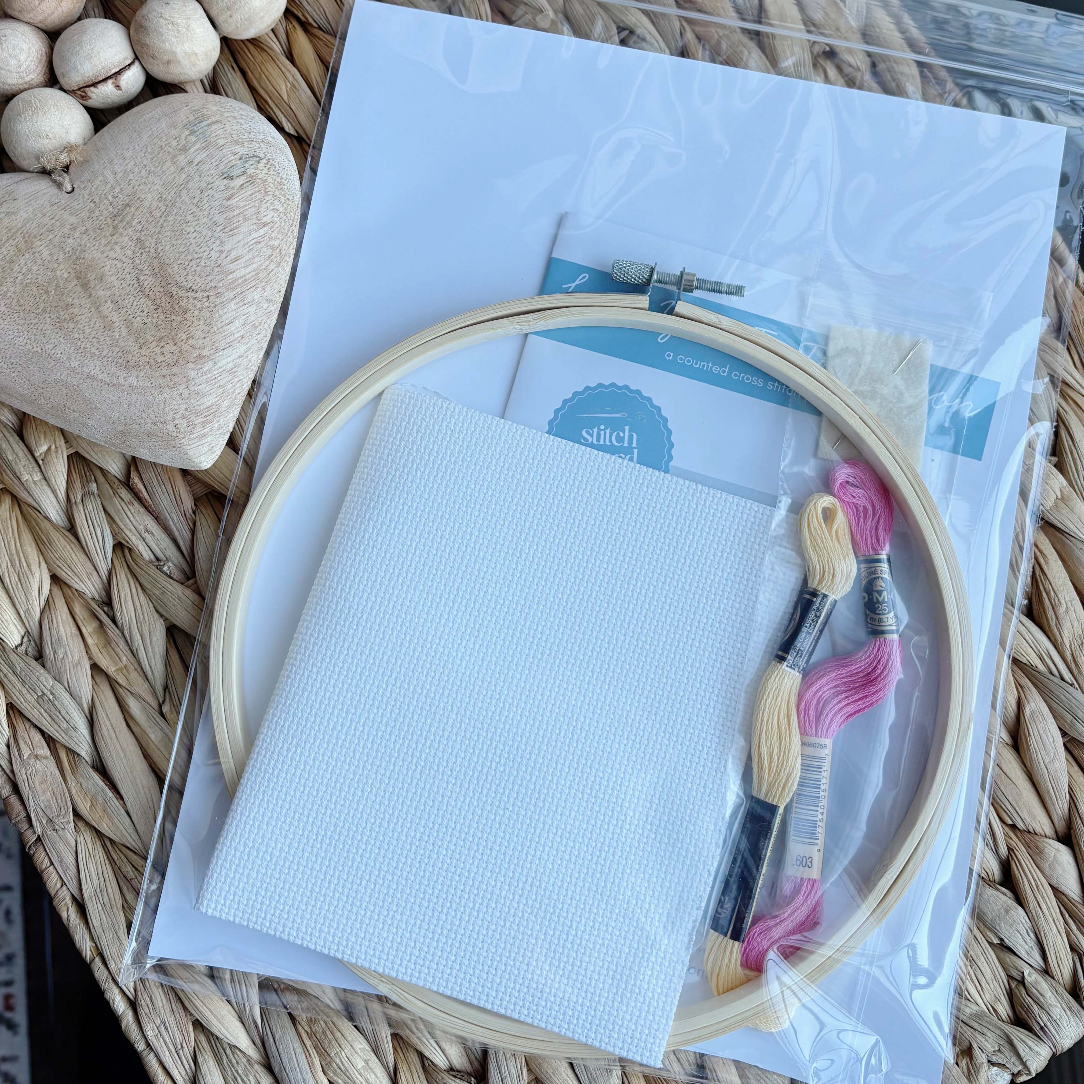 Love You To The Moon Pink Cross Stitch Kit - Image 3